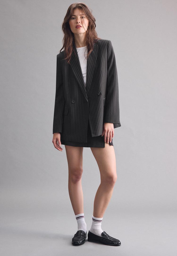 gestreepte blazer met knopen