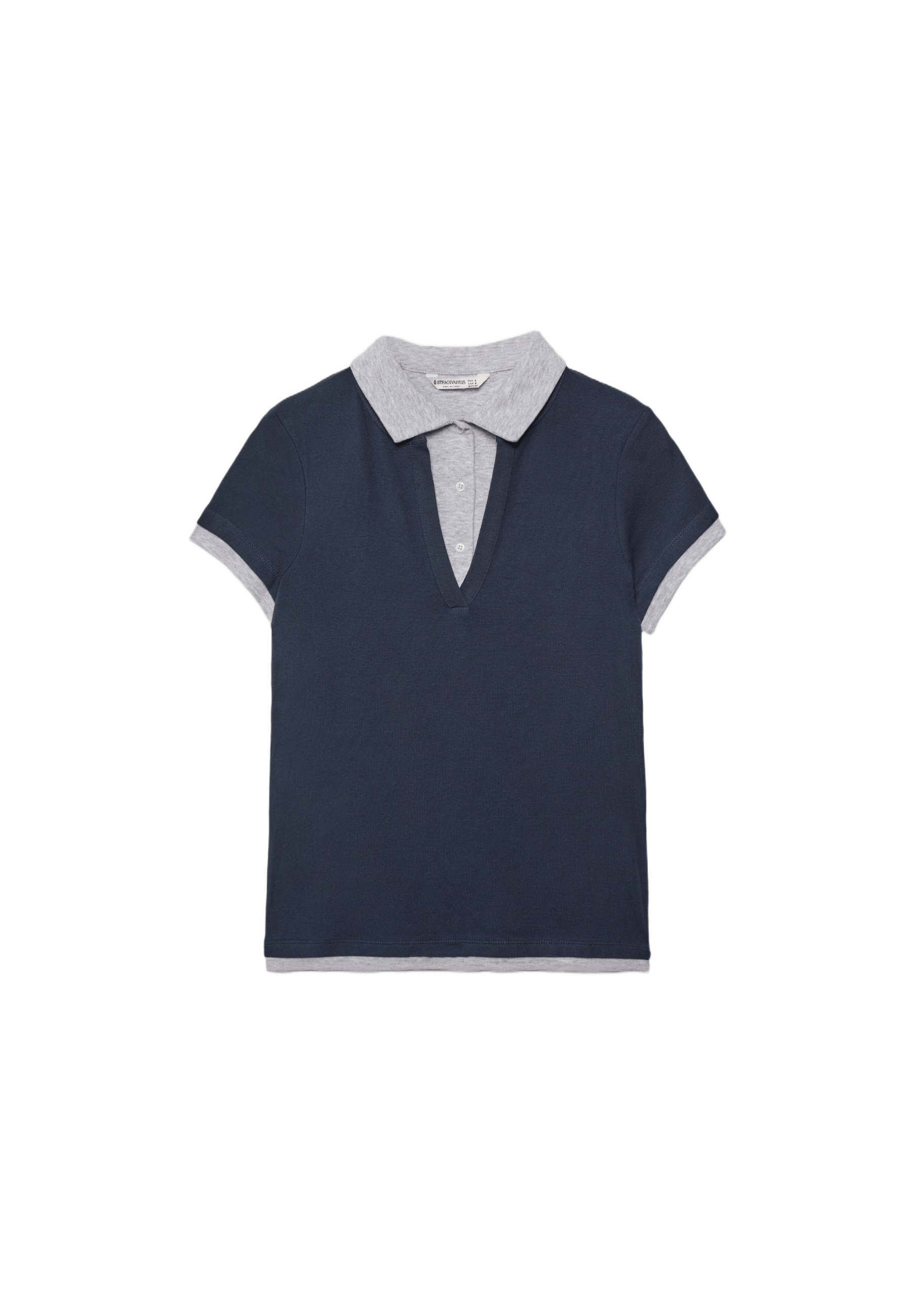 Double-layer short sleeve polo T-shirt — Navy blue