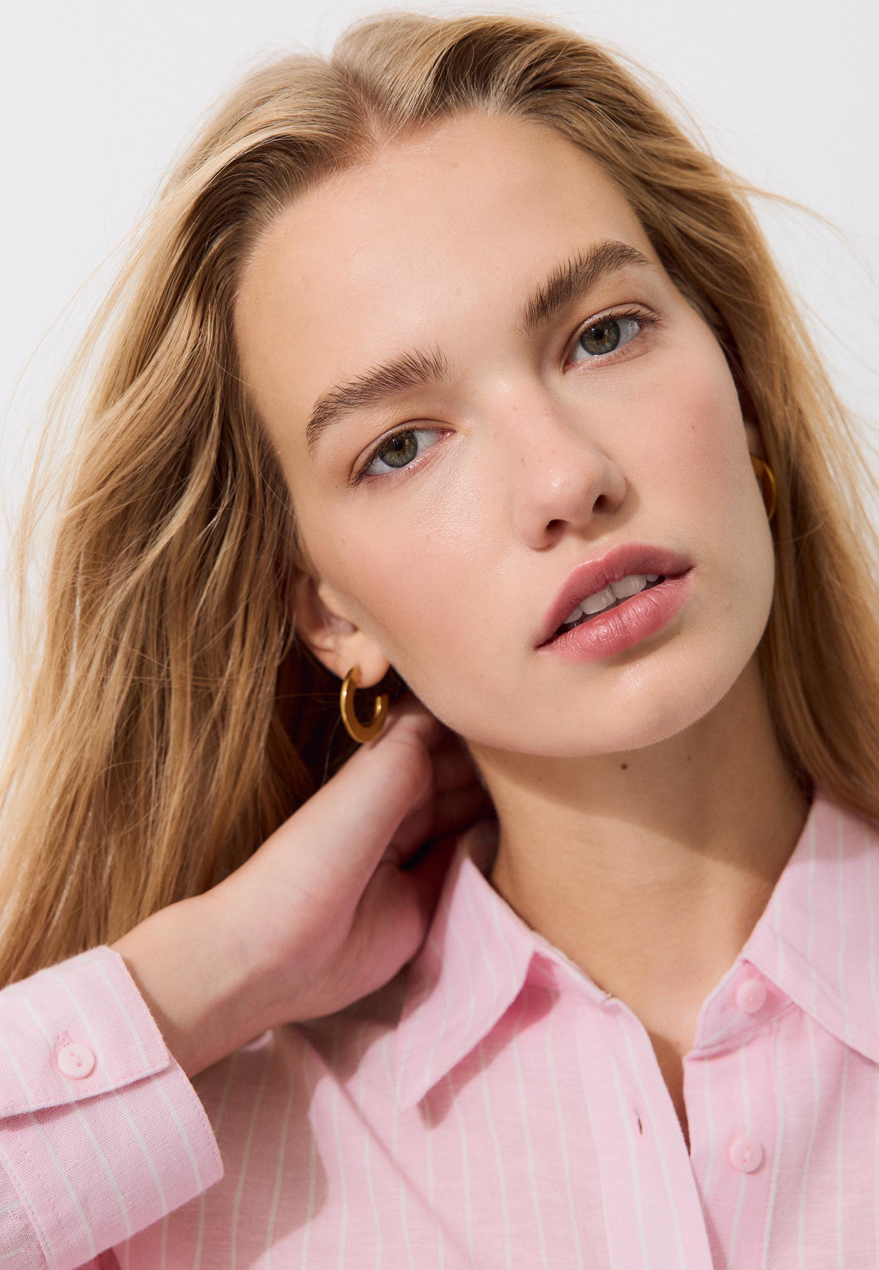 Linen-effect shirt — Dusty rose