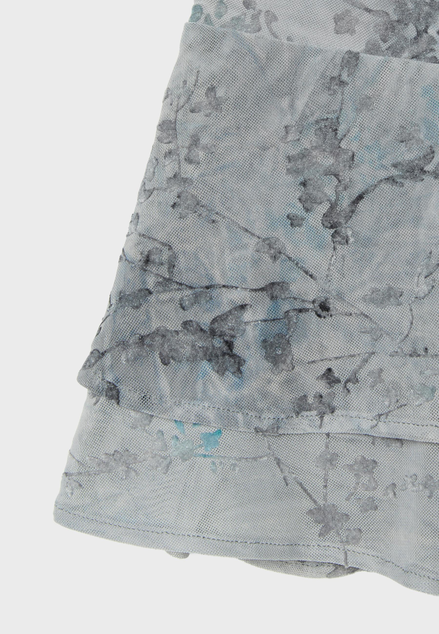 Flocked tulle skort — Grey