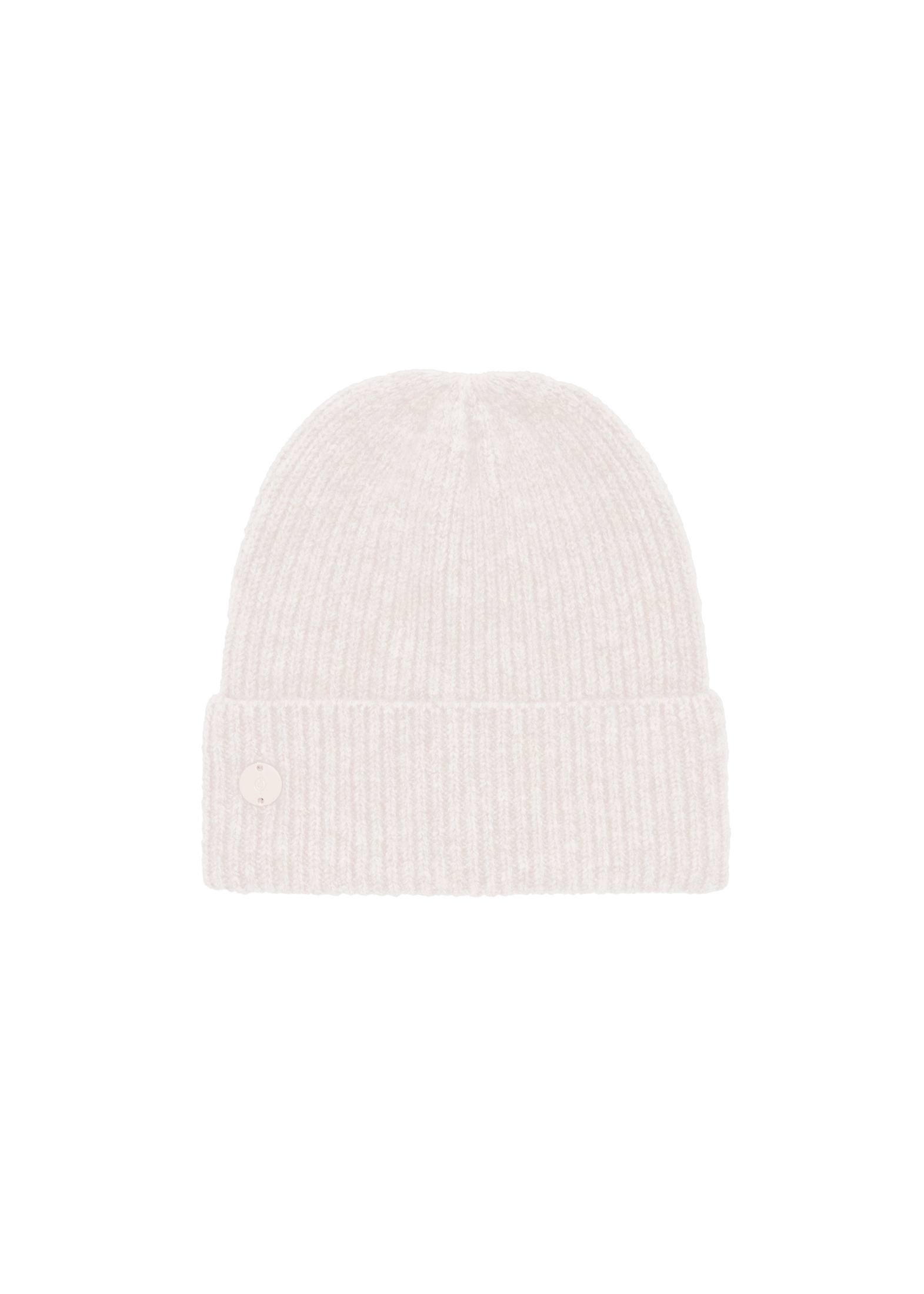 Basic beanie with plaque detail — Beige