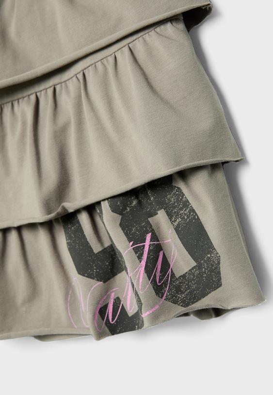 Volanlı konumlandırmalı triko etek - Görsel 10