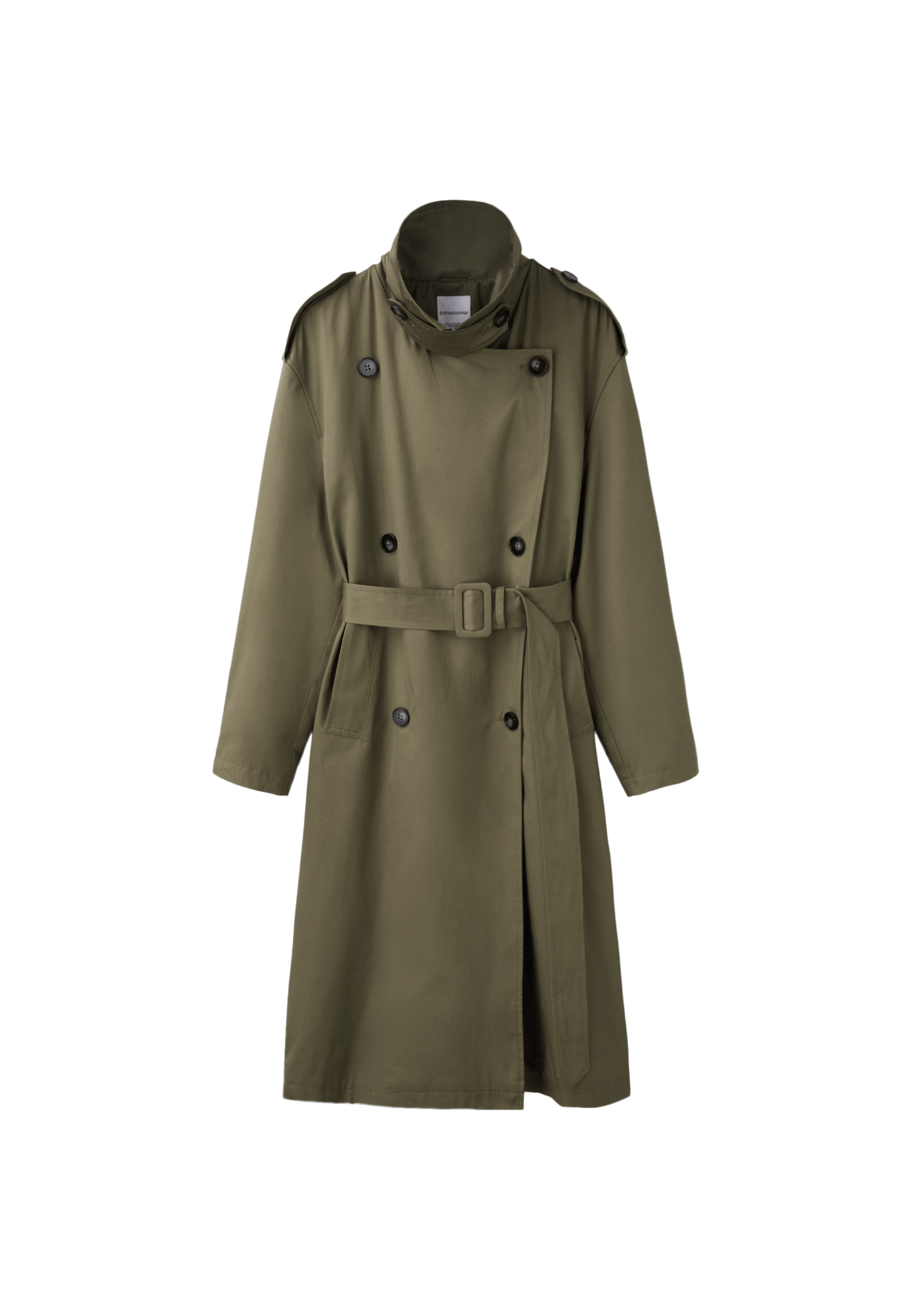 Long basic trench coat — Khaki