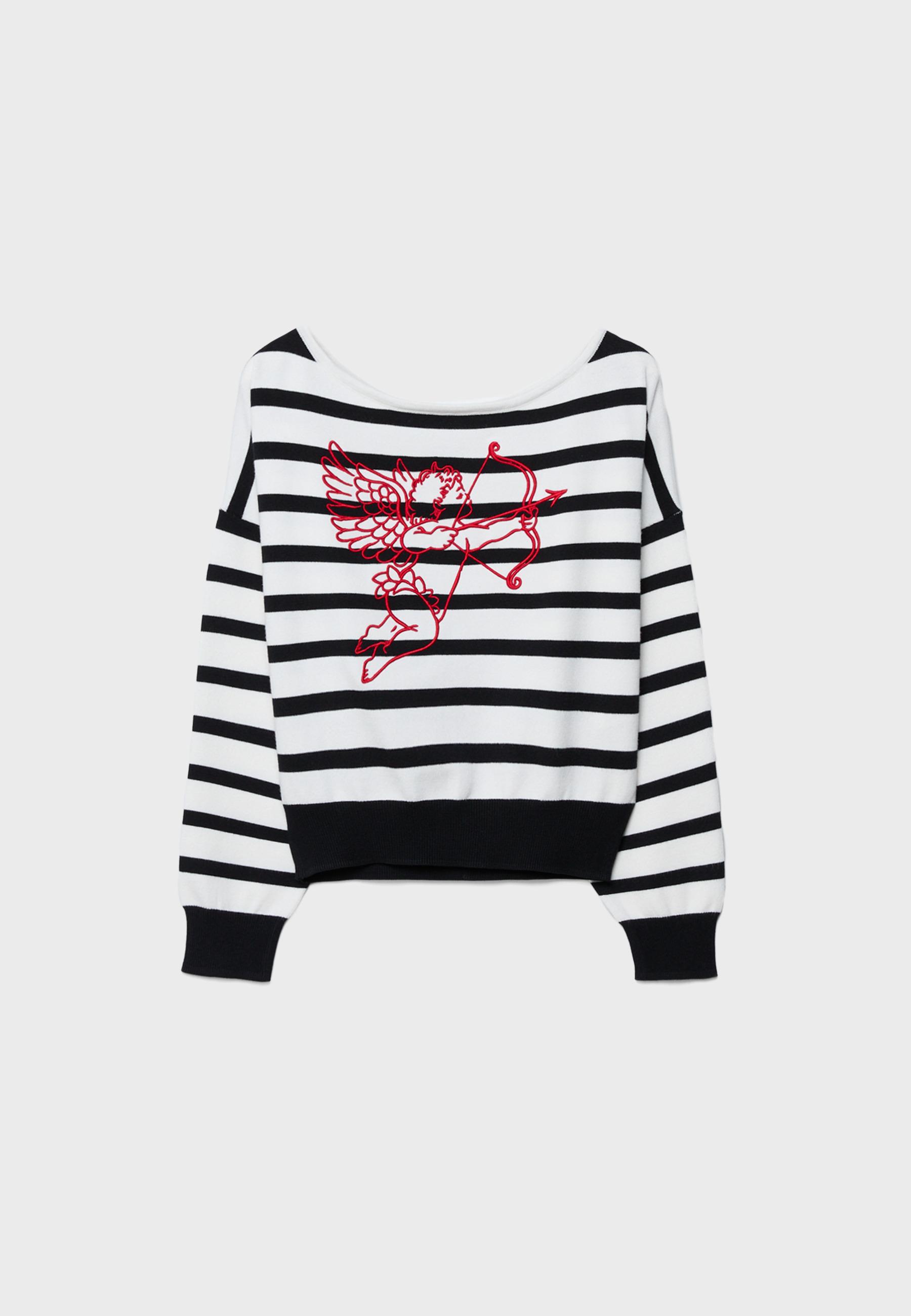 Angel striped knit jumper — Ecru