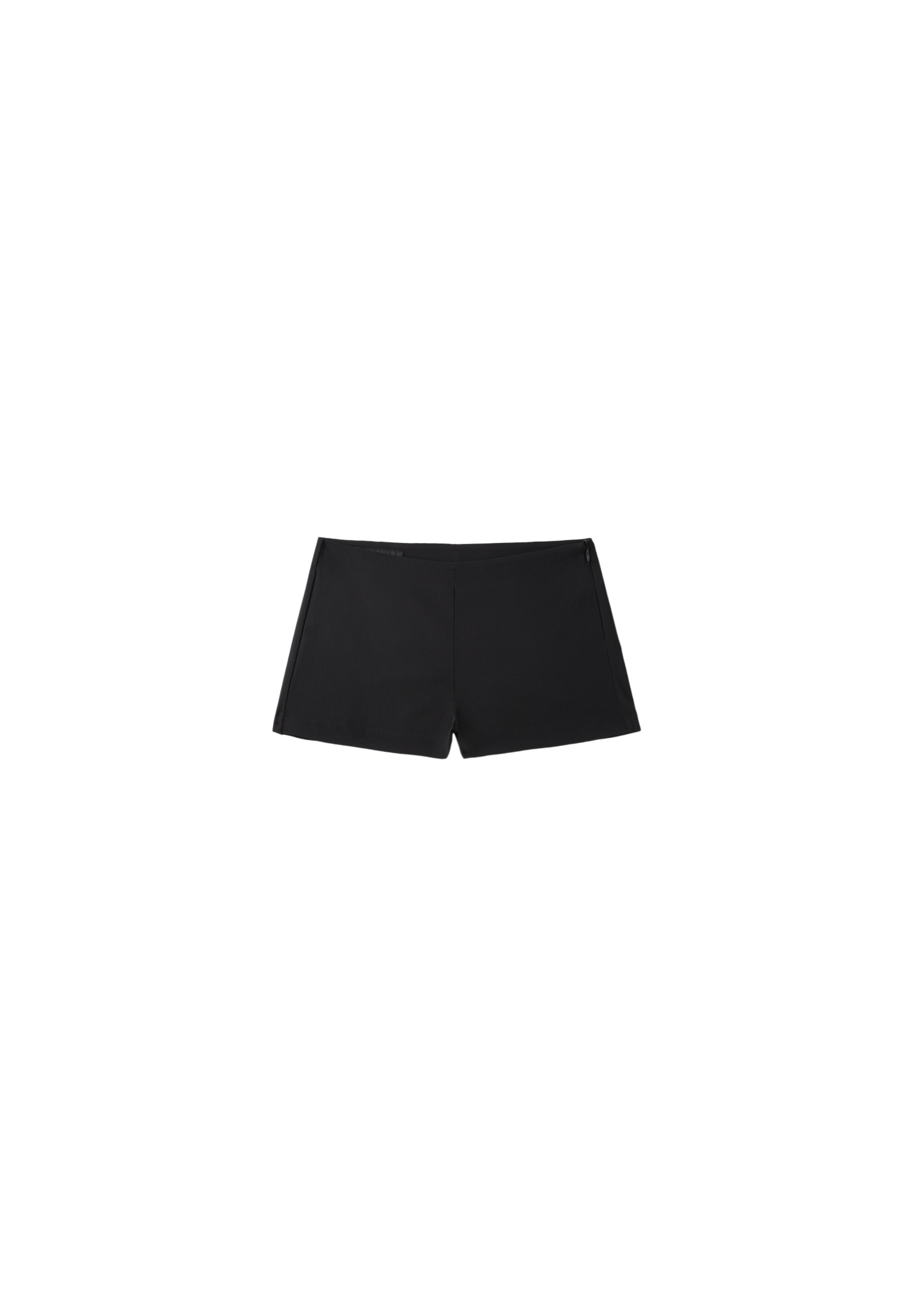 Fitted mini bengaline shorts — Black
