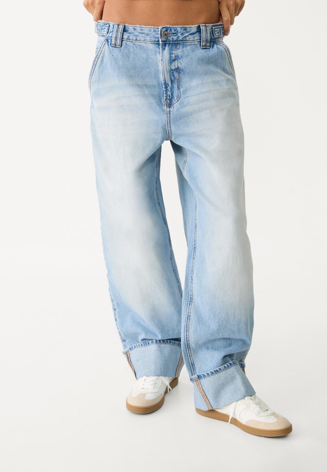 Acid Wash Stradivarius Pantalon Jogger D89 Barrel Baggy Loose Jeans