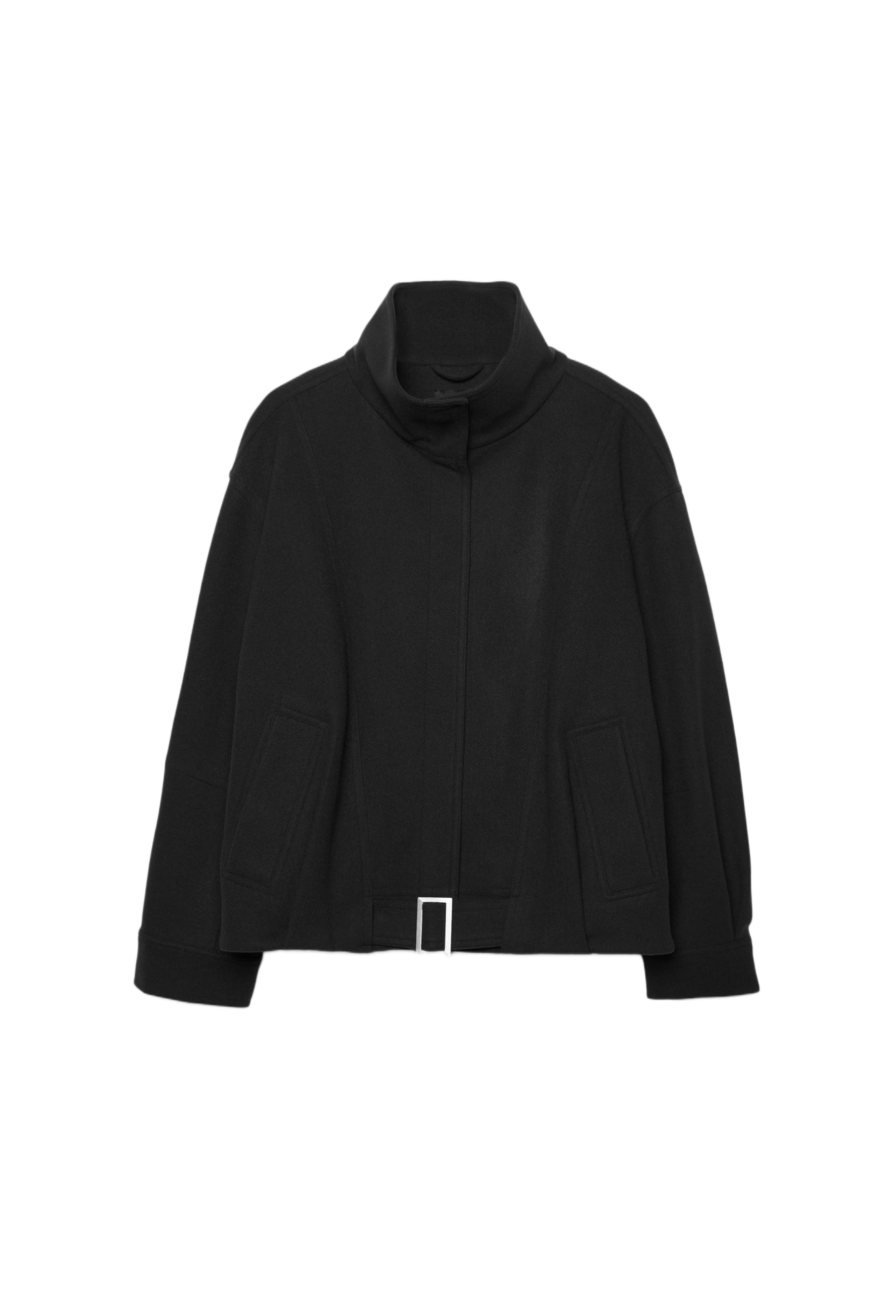 Oversize soft-touch bomber jacket — Black