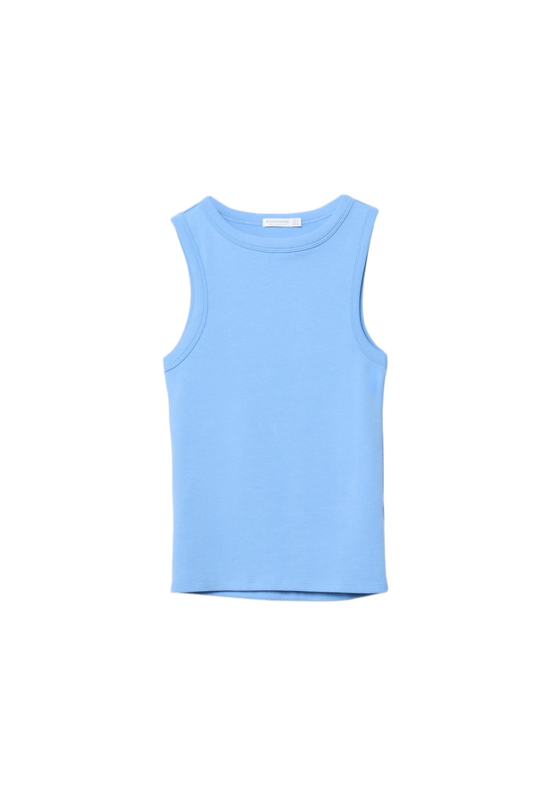 B04 Basic fitted sleeveless top — Royal blue