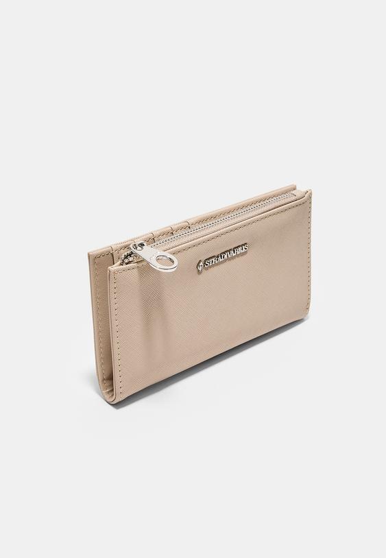 Stradivarius Porte-Monnaie Zippé Basique Transparent Os