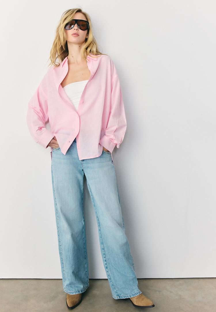 chemise fluide effet lin