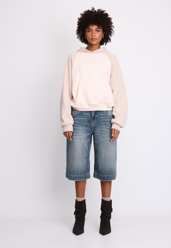 kontrast reglan kollu sweatshirt
