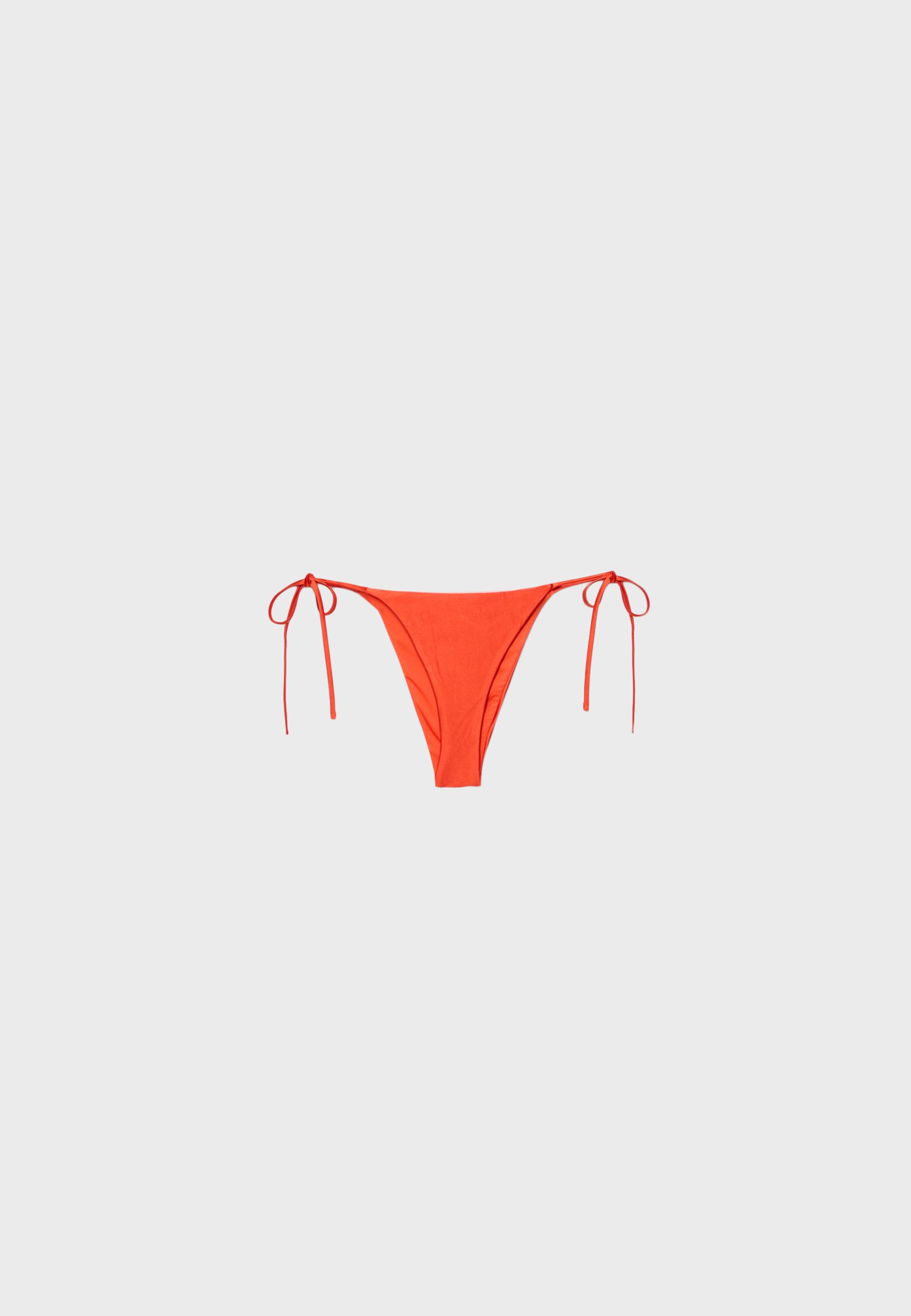 Satin Brazilian bikini briefs — Orange