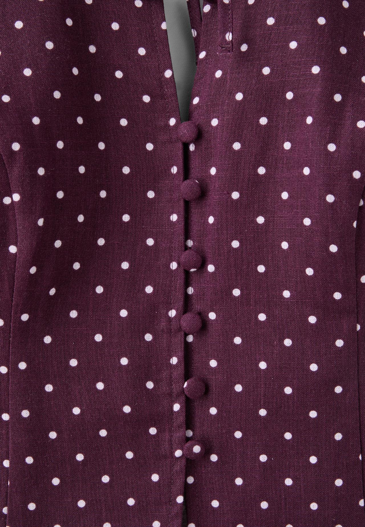 Fitted polka dot top — Purple