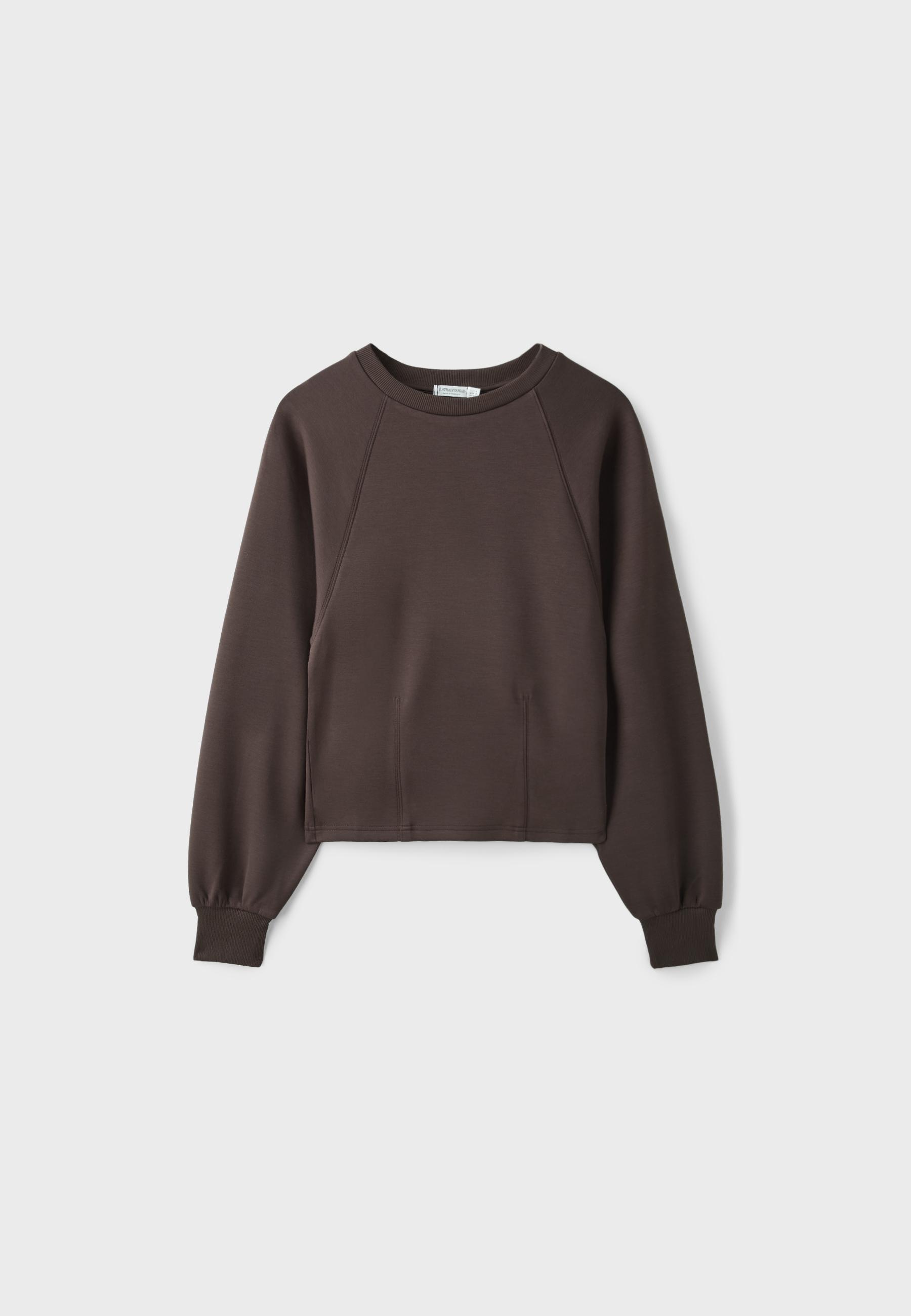 Stradivarius Yumuşak dokulu, beli oturan sweatshirt görsel 8