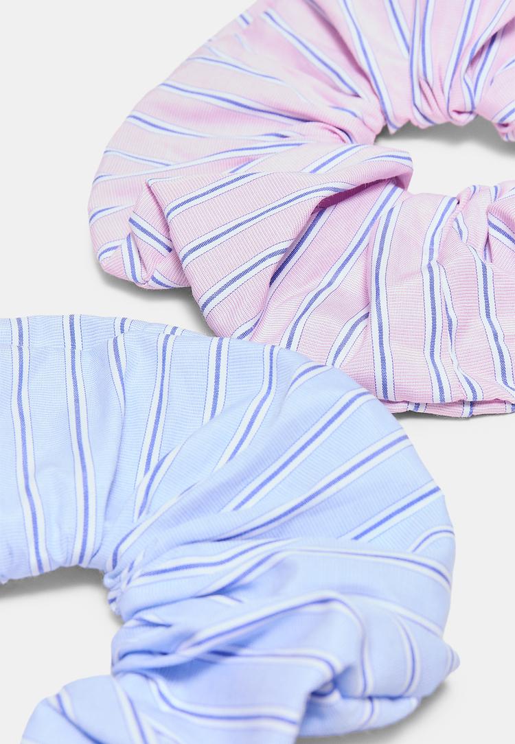 Stradivarius Σετ 2 Ριγέ Λαστιχάκια Μαλλιών Παστέλ Ροζ Os φωτογραφία