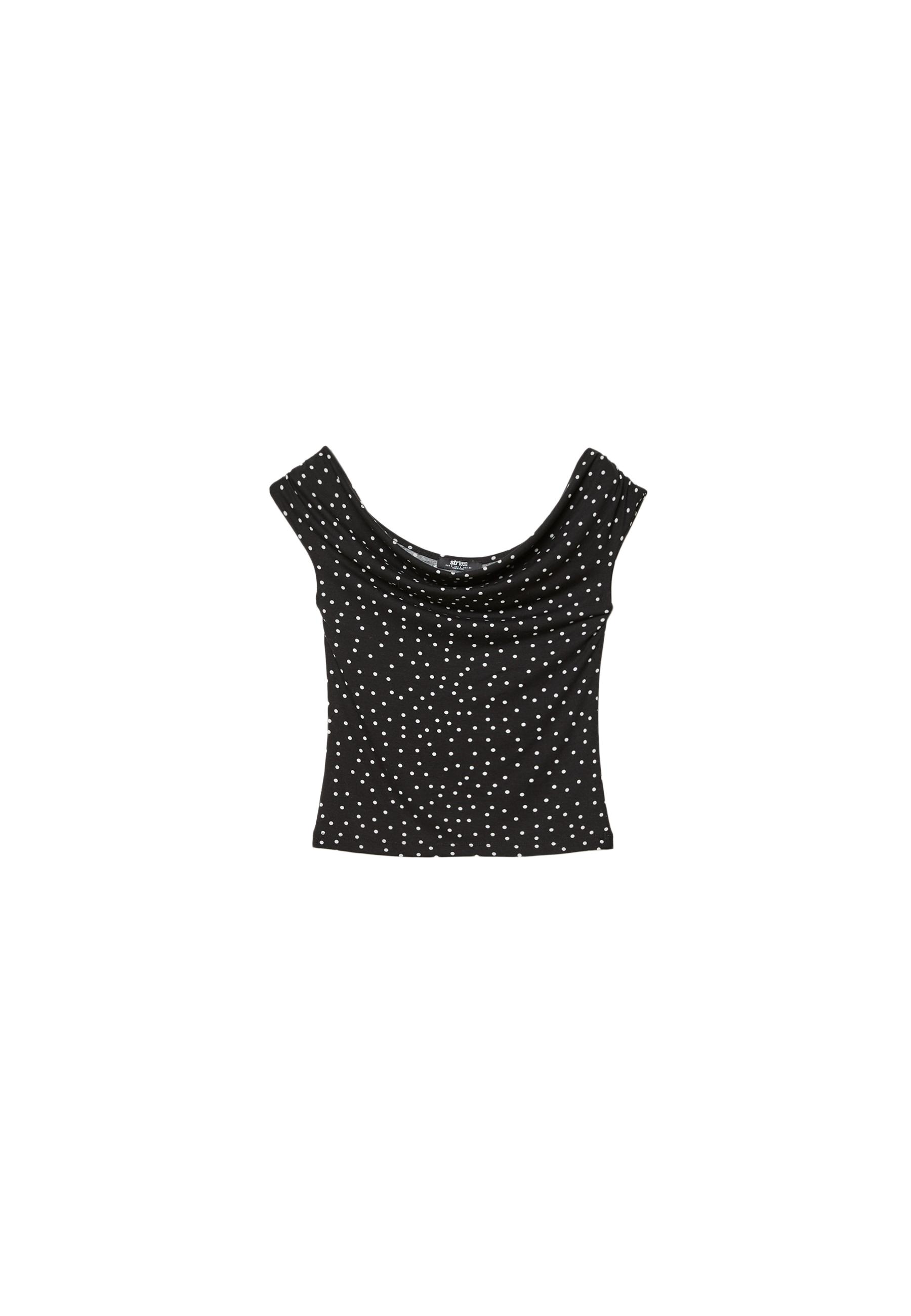 Asymmetric polka dot t-shirt - Women's fashion