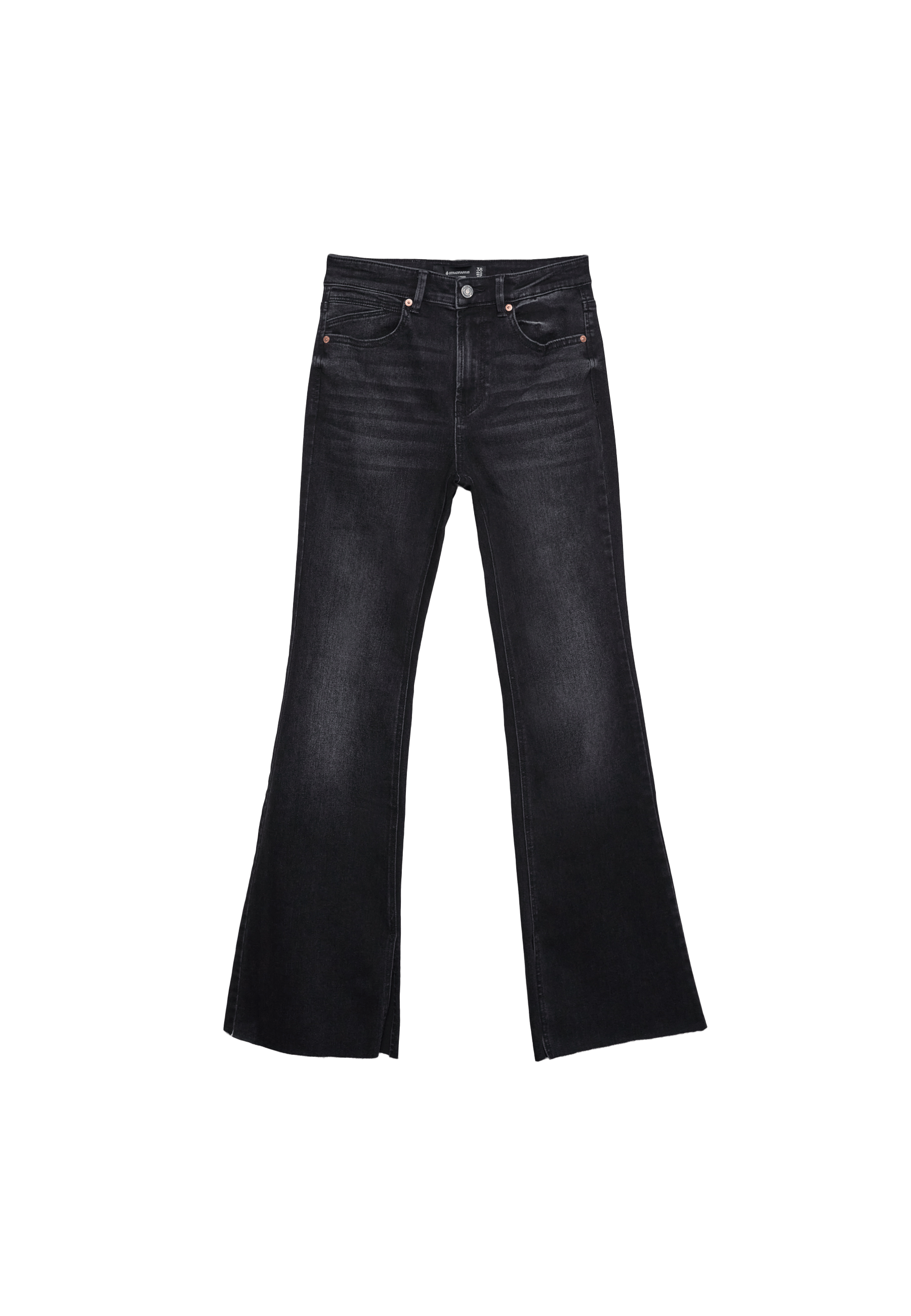 Stradivarius D74 yırtmaçlı çan paça jean görsel 4