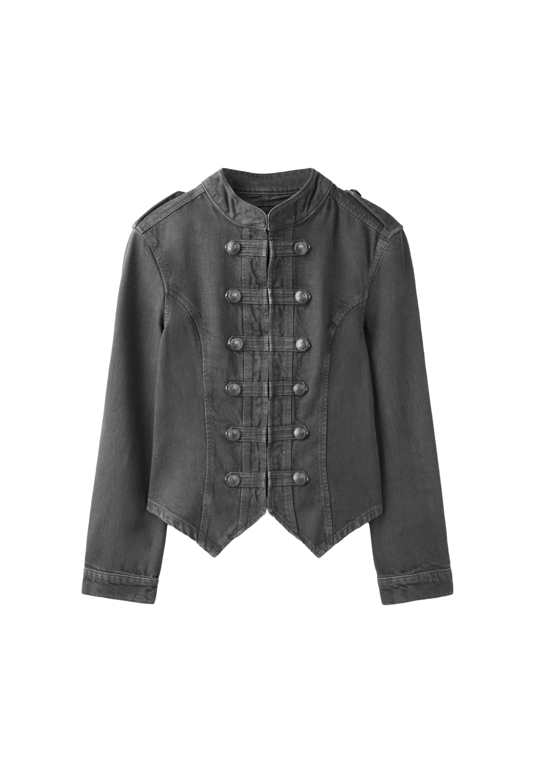 Twill button-up jacket — Dark grey
