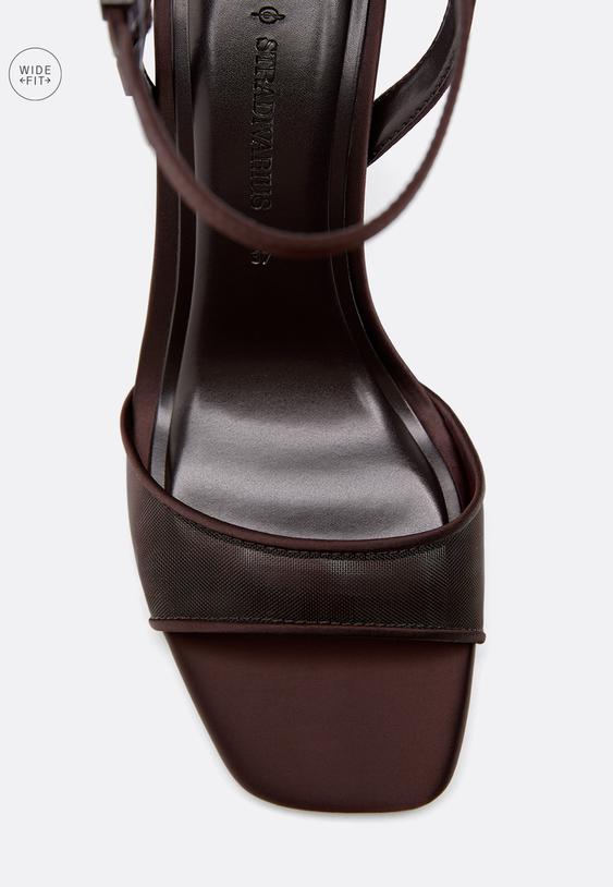 wide fit mesh stiletto heeled sandals