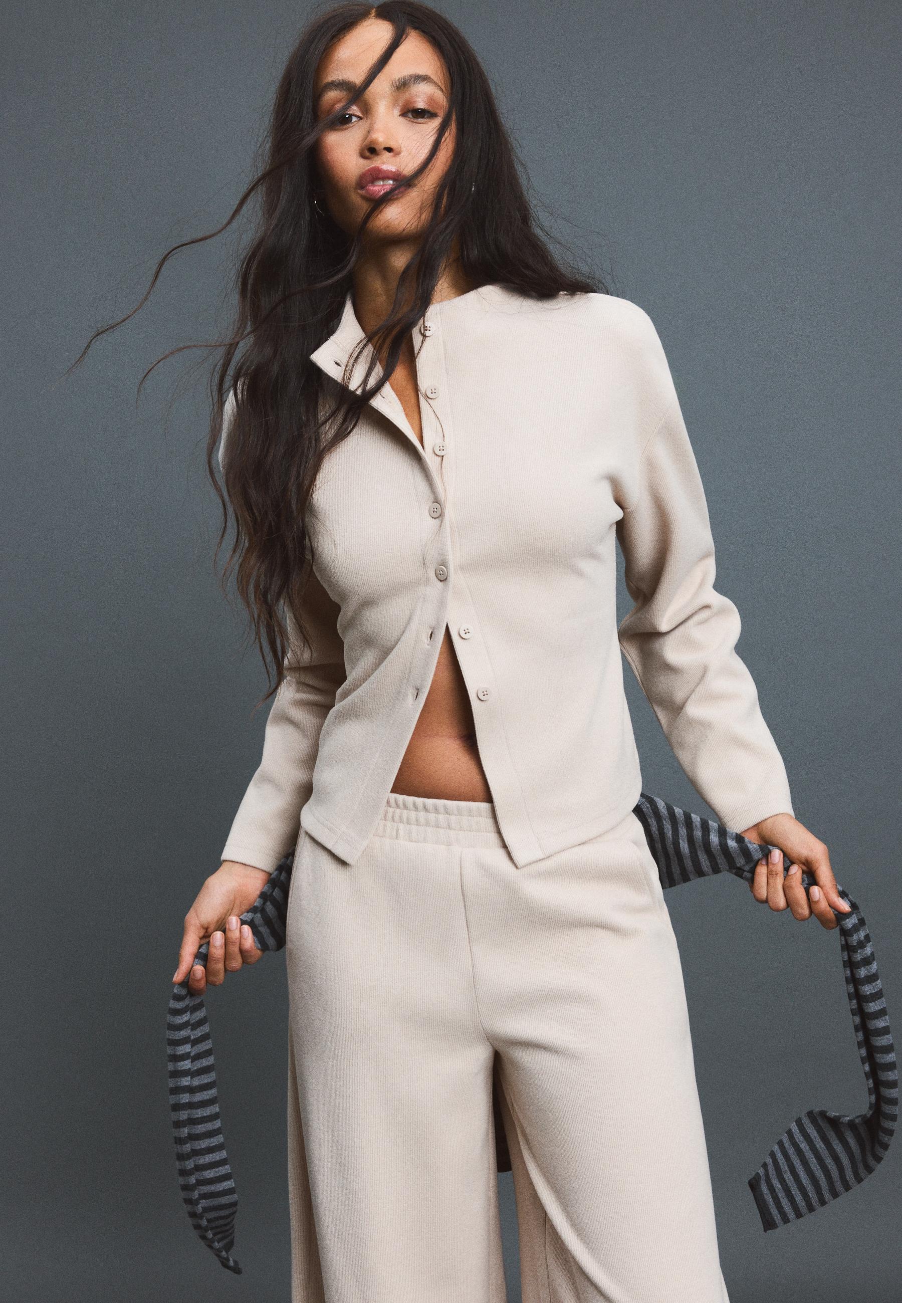 Stand collar knit cardigan - Women's fashion | Stradivarius Turkey