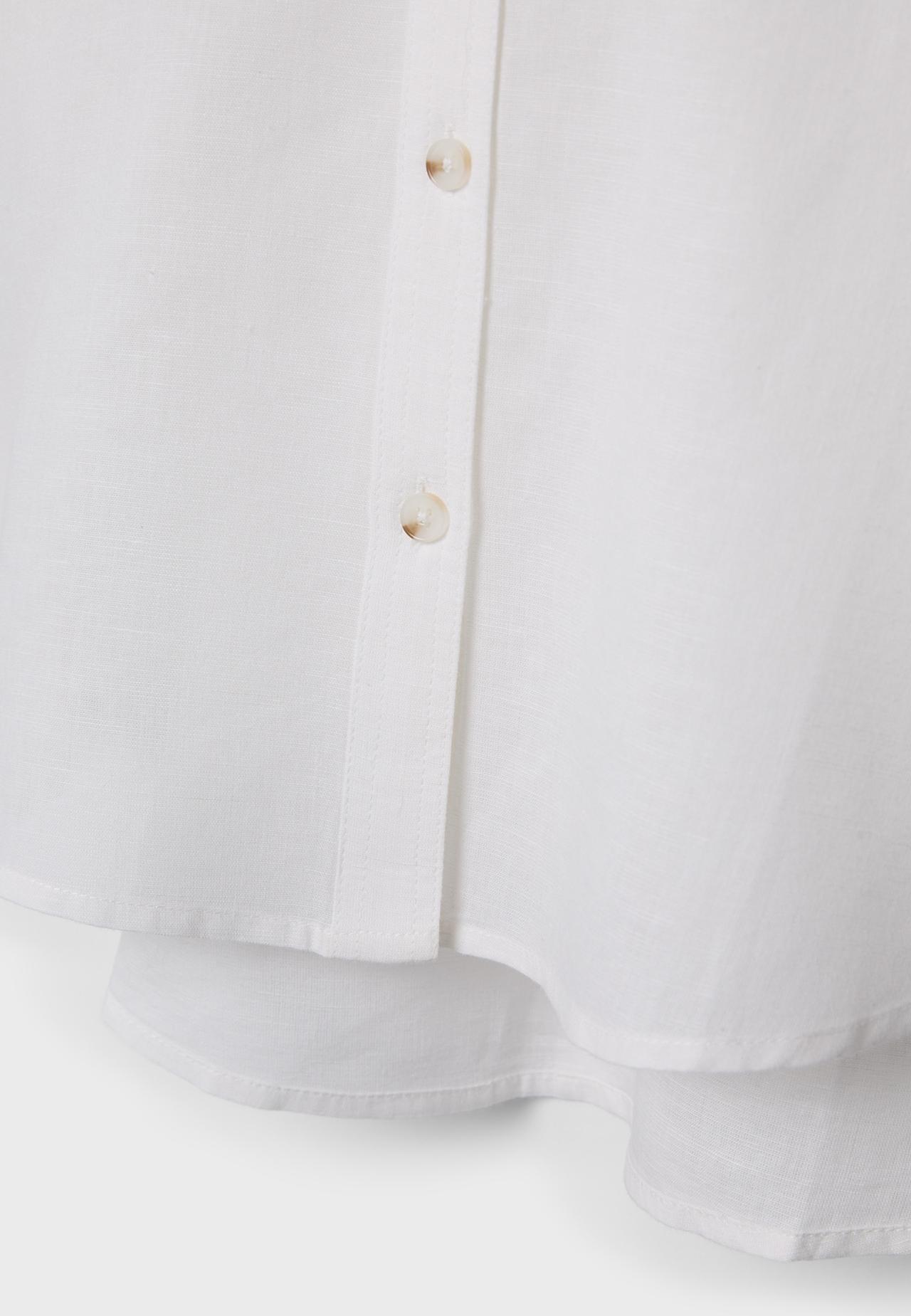 Linen-effect kimono sleeve shirt — White