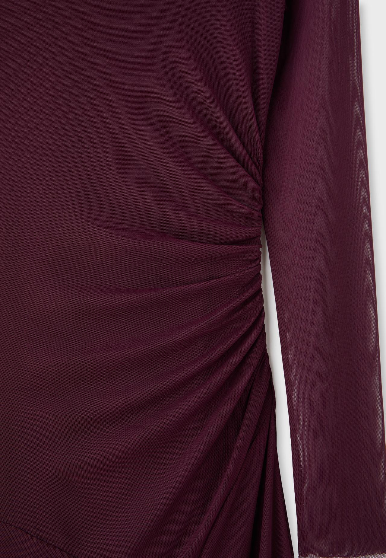 Long sleeve tulle midi dress — Purple