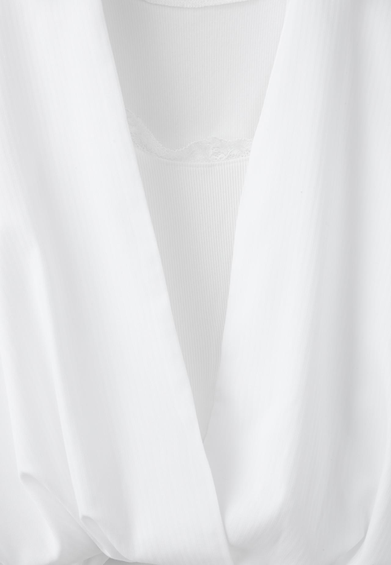 Two-material balloon shirt — White