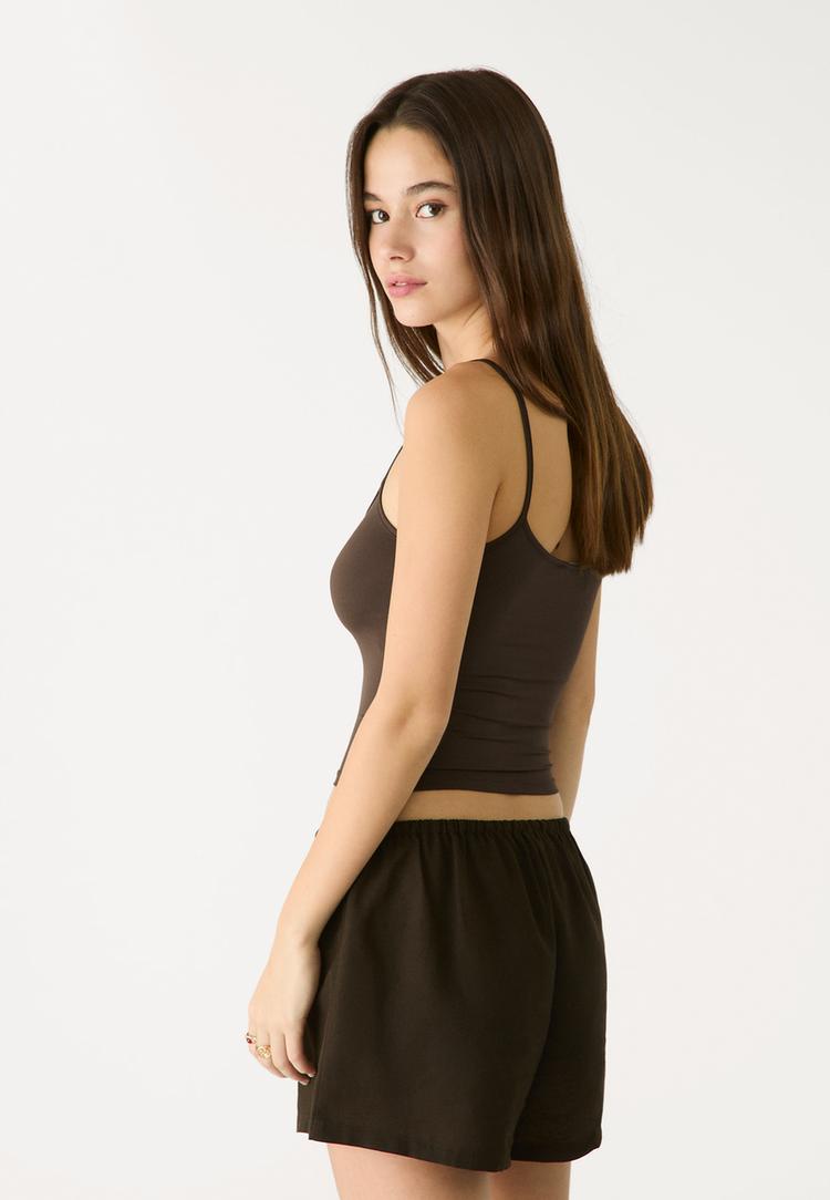 shorts a cordon en lin
