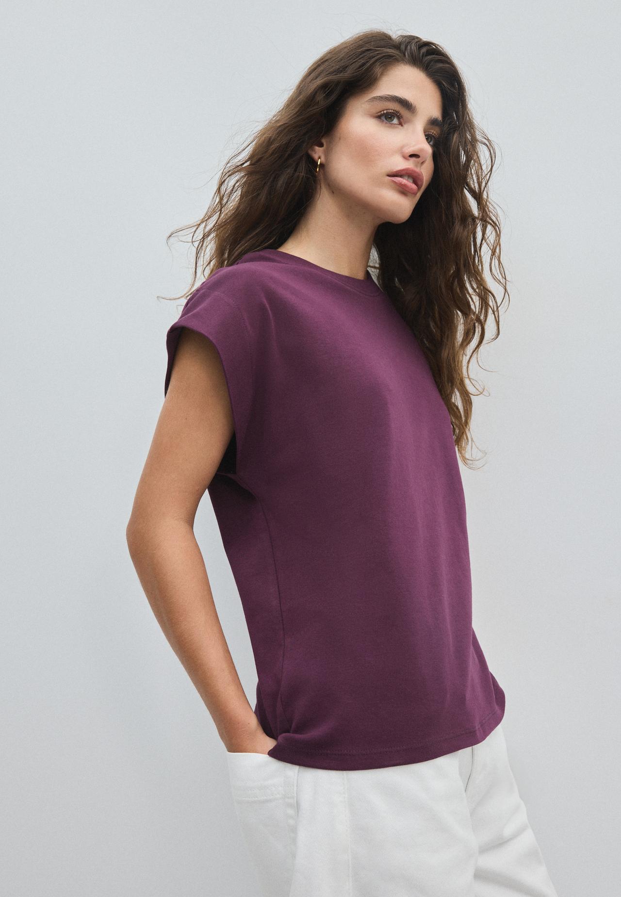 B06 Basic drop shoulder T-shirt — Dark purple