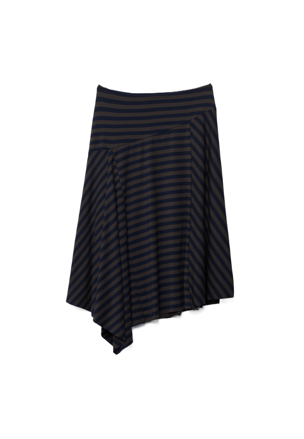 Jupe longue asymétrique à rayures