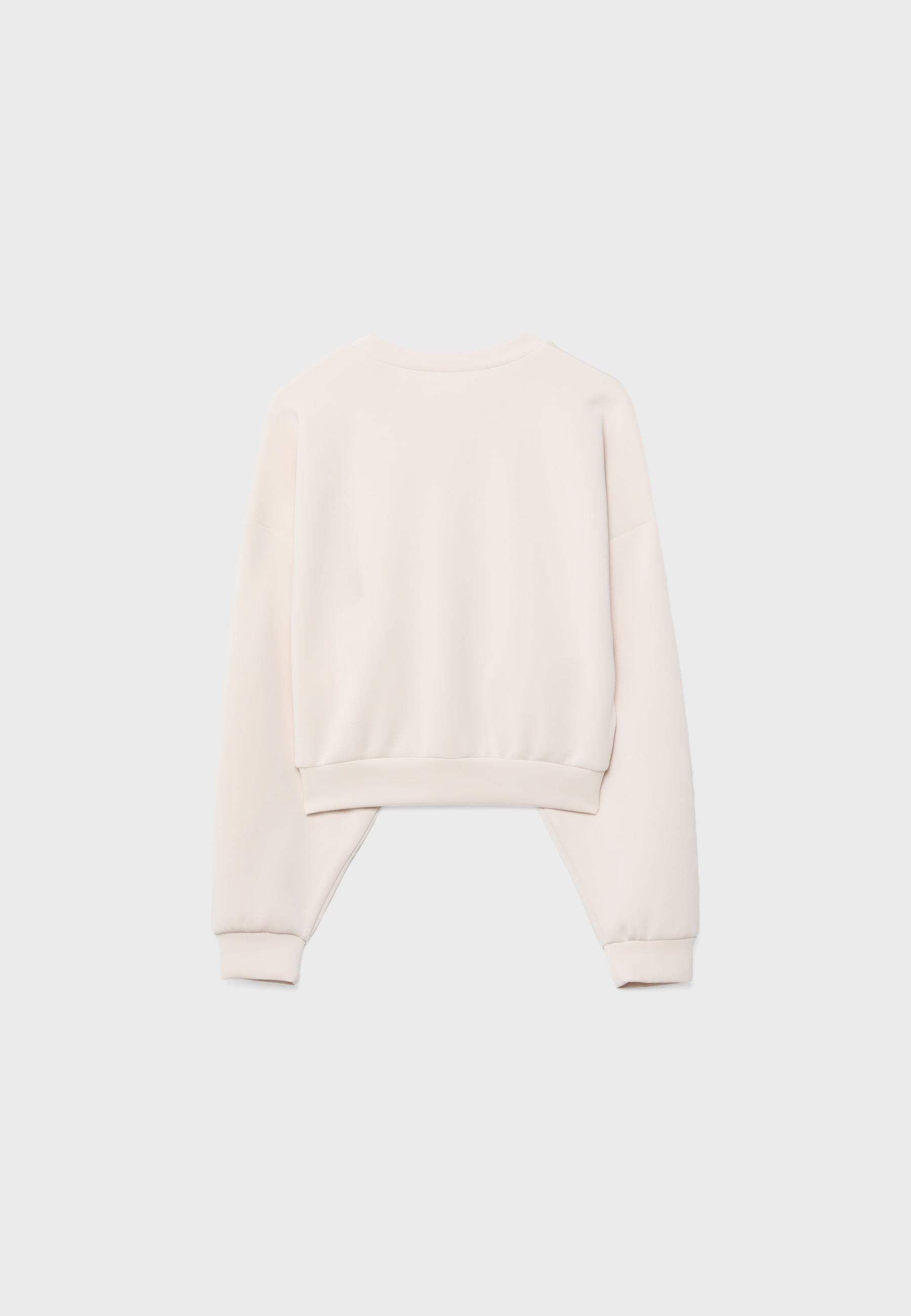 Soft-touch batwing sleeve sweatshirt — Stone