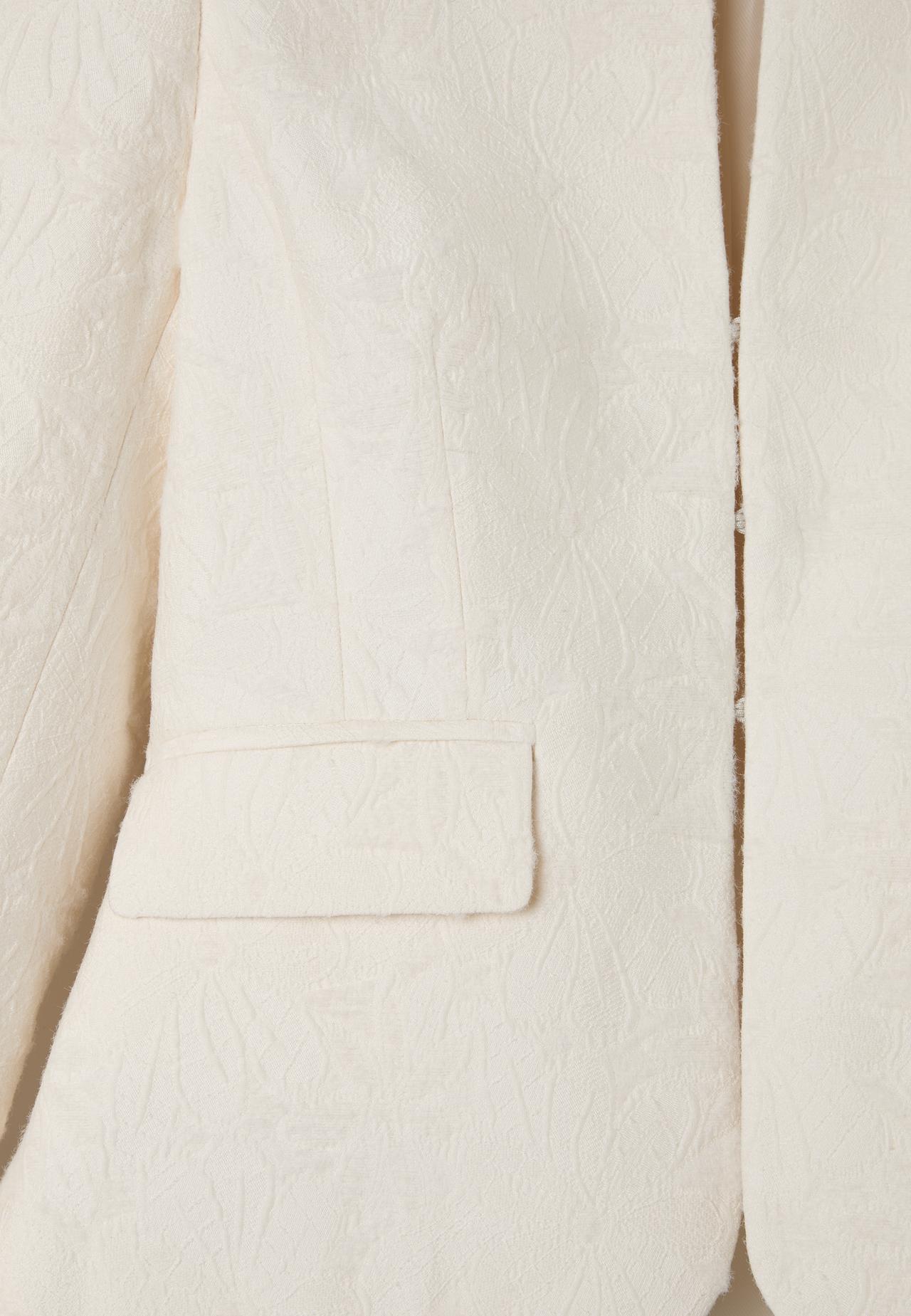 Asymmetric jacquard blazer — Ecru