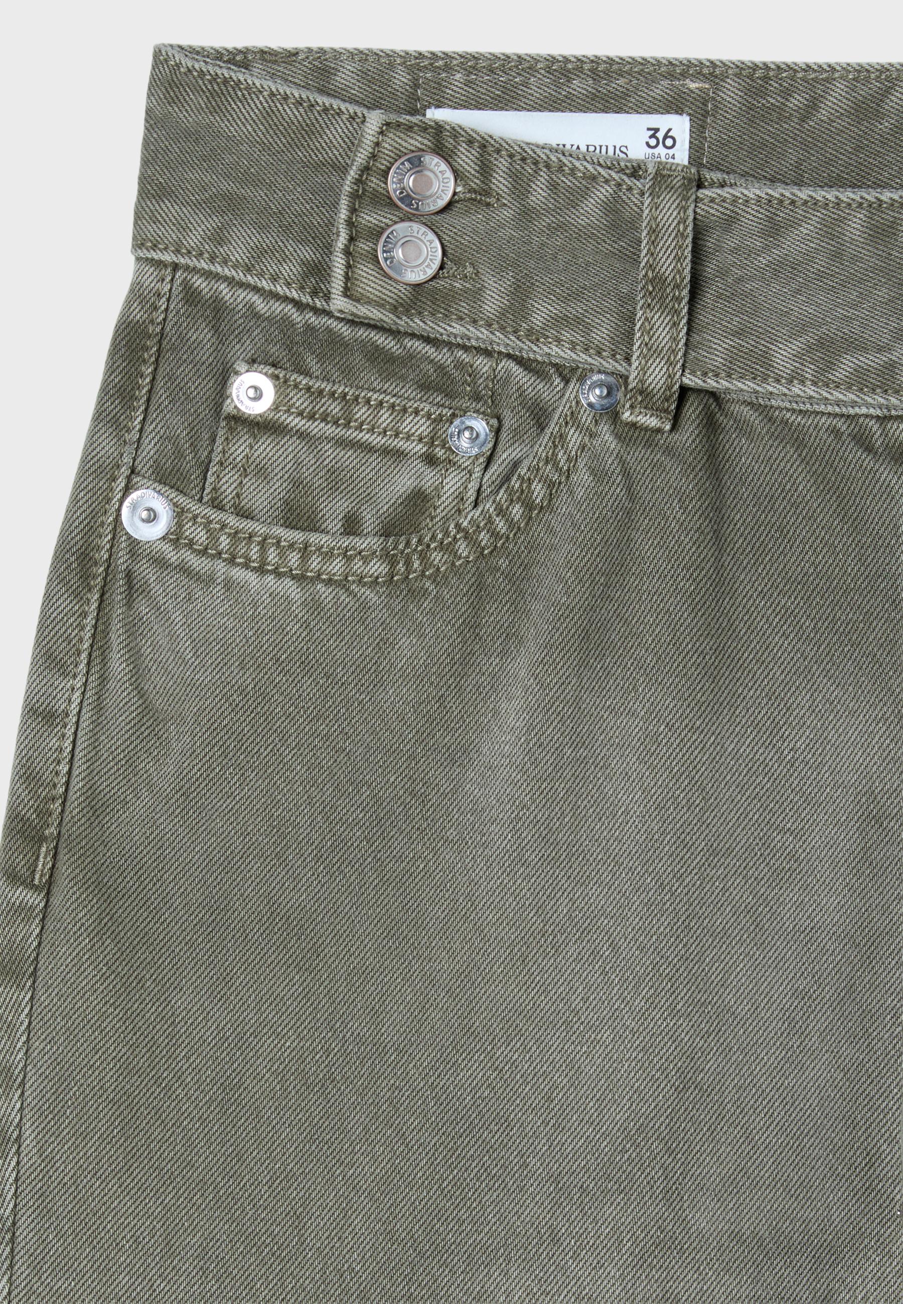 Stradivarius Çekiç askı detaylı düşük bel straight jean görsel 5
