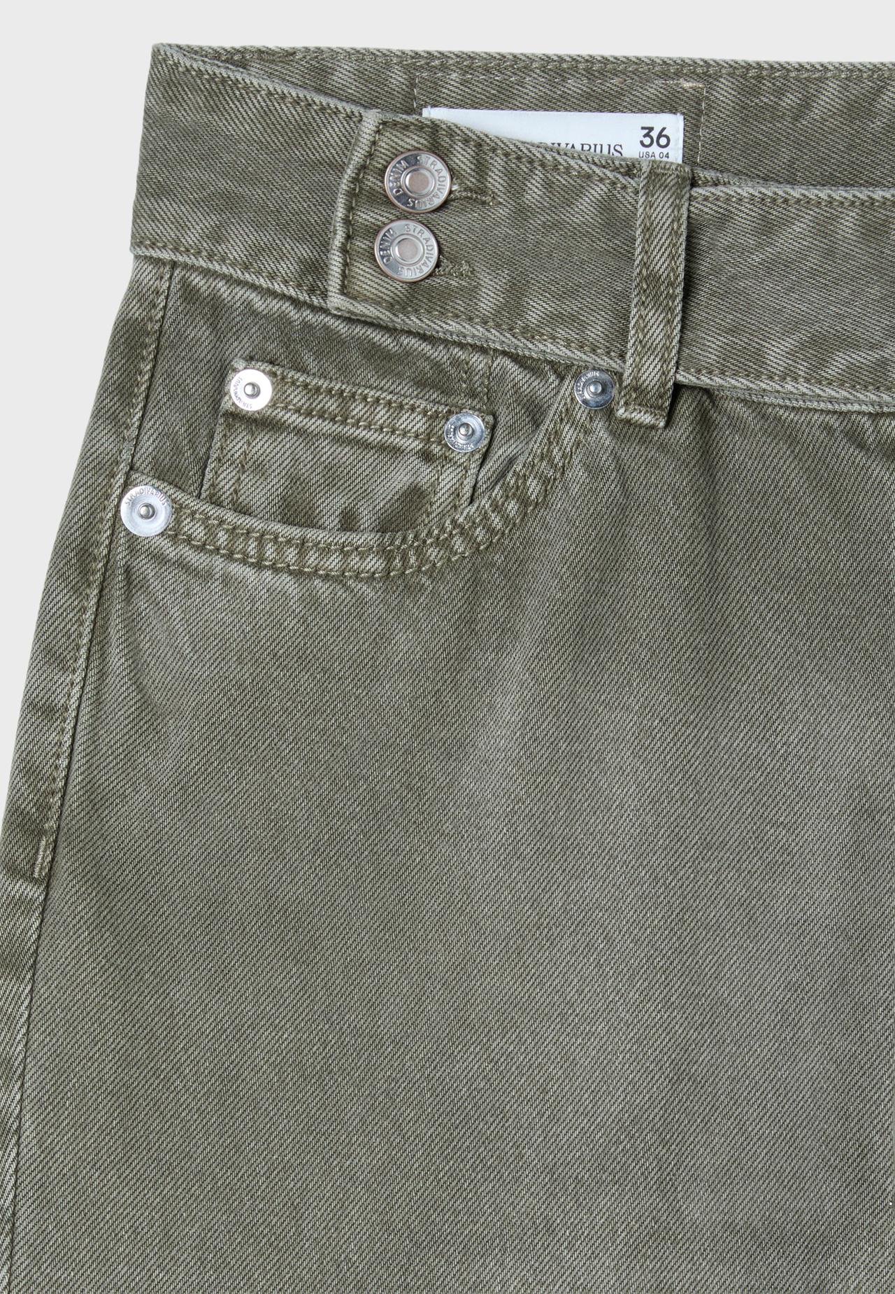 Low-rise straight jeans with hammer waist — Khaki