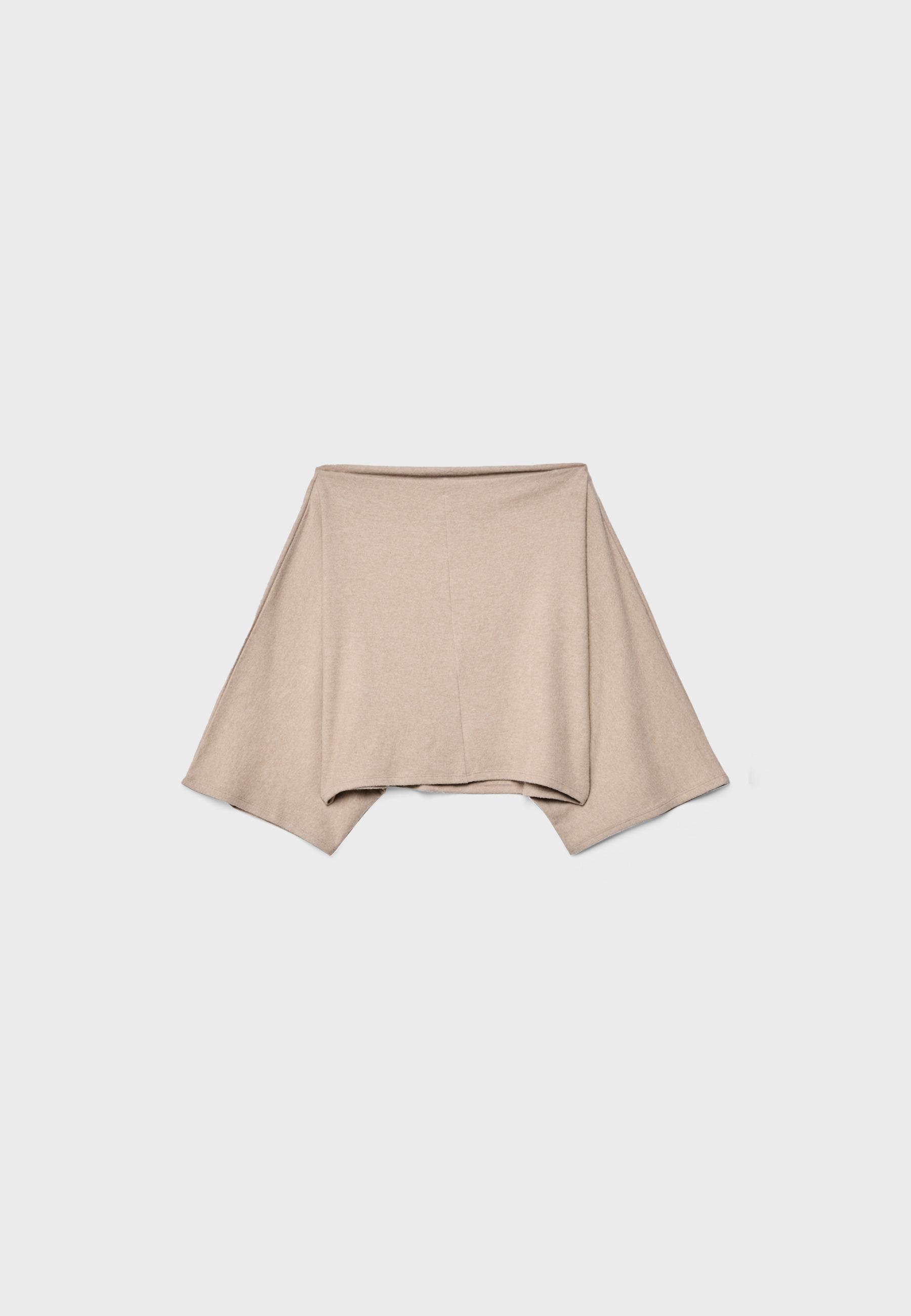 Boat neck cape top — Stone