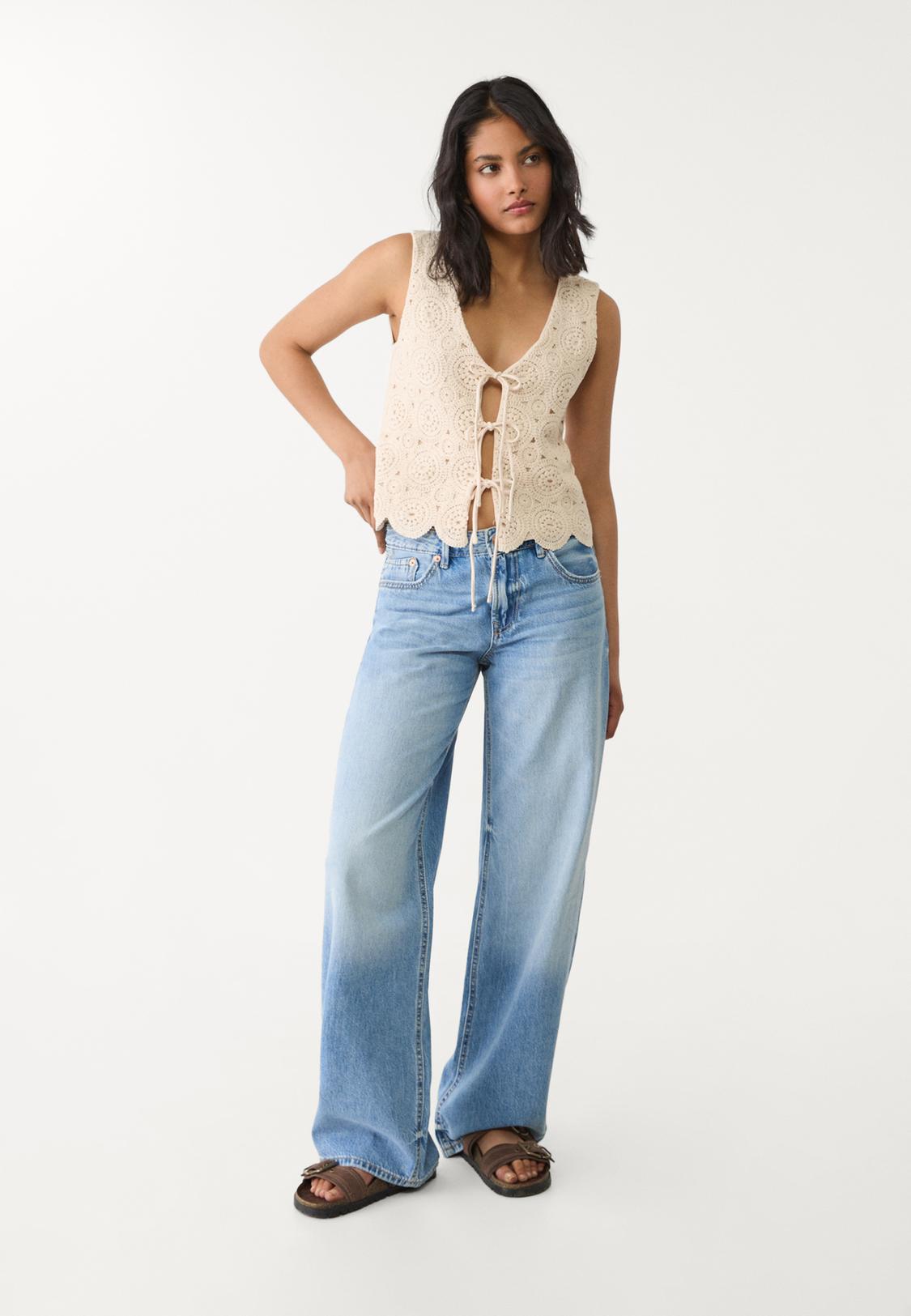 Chalecos Tejidos Outfit Chaleco Azul Cielo Mujer Chalecos Tejidos