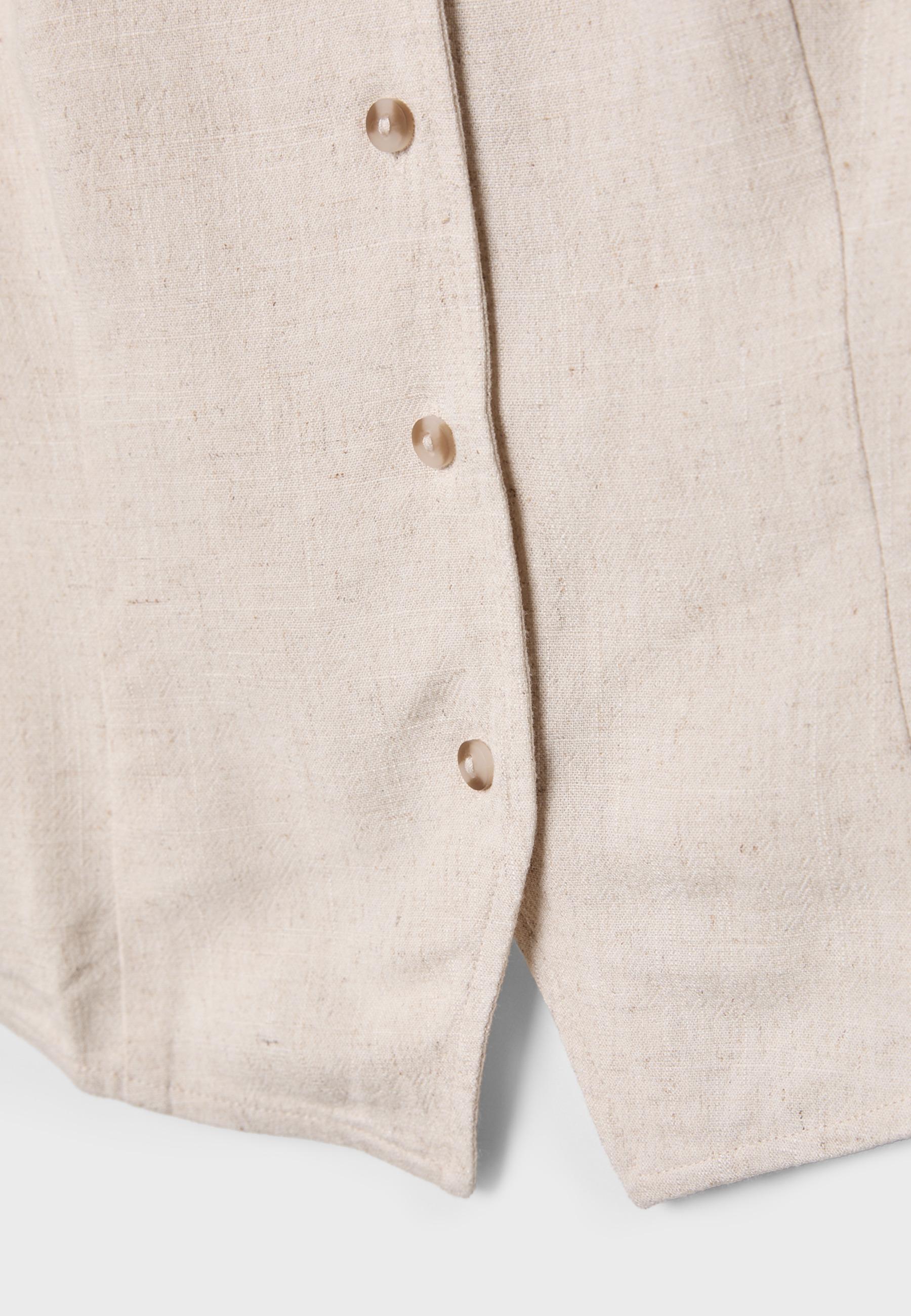 Sleeveless top with buttons — Stone