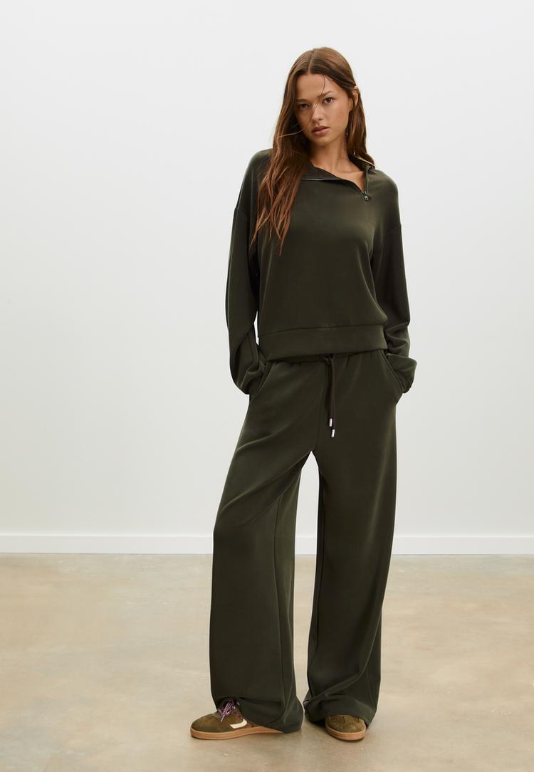 soft touch sweatshirt with side zip