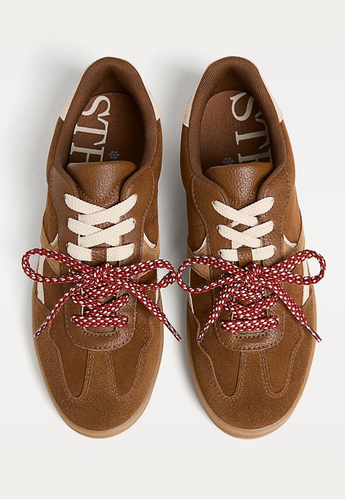 Zapatillas Sneakers Cuir Marron Femme Chaussures De Sport De Mujer