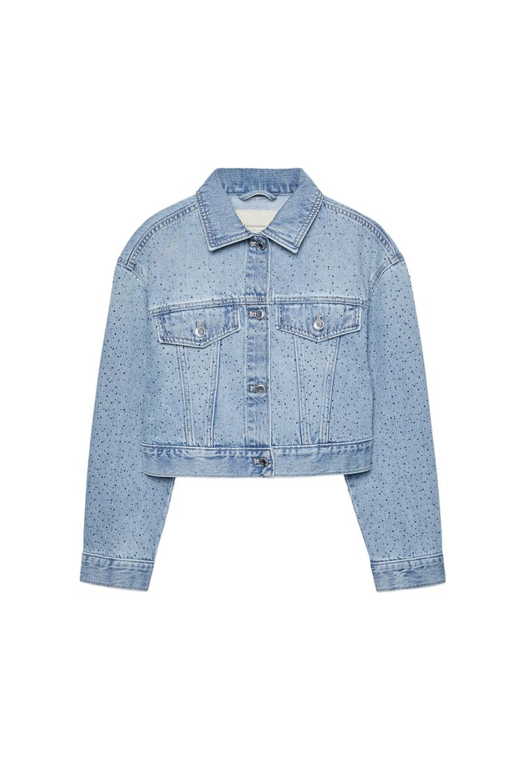Sparkly Trucker Jacket Zara Shimmer Denim Jacket Women's