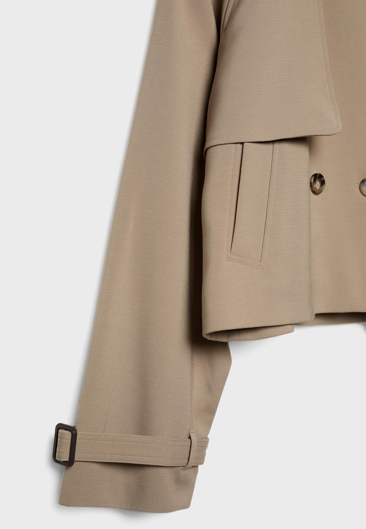 Short fluid trench coat — Khaki