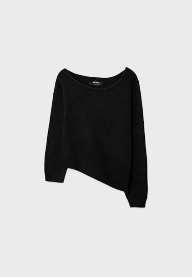 Asymmetric knit jumper — Black 7