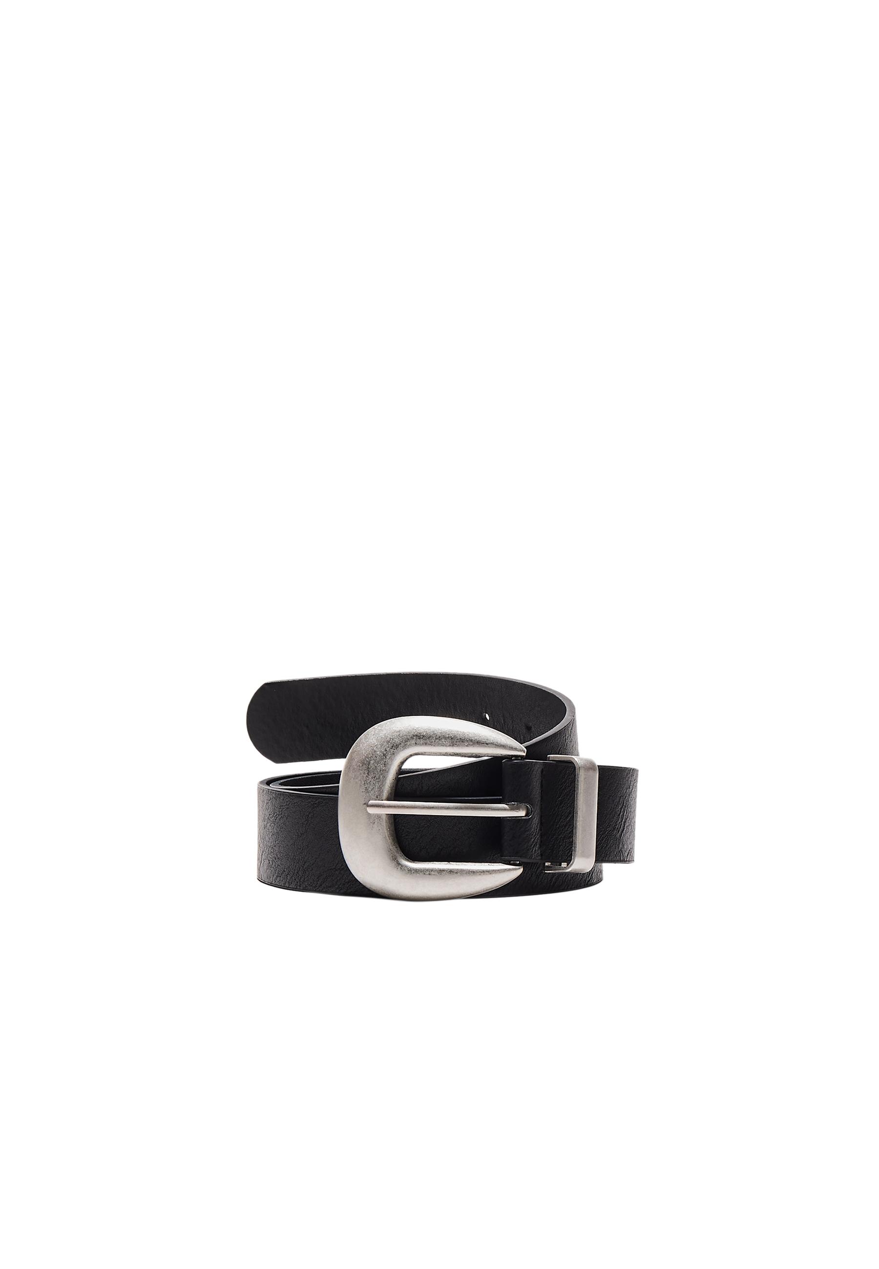 Basic matte buckle belt — Black