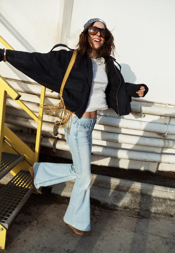 d04 jeans flare low waist