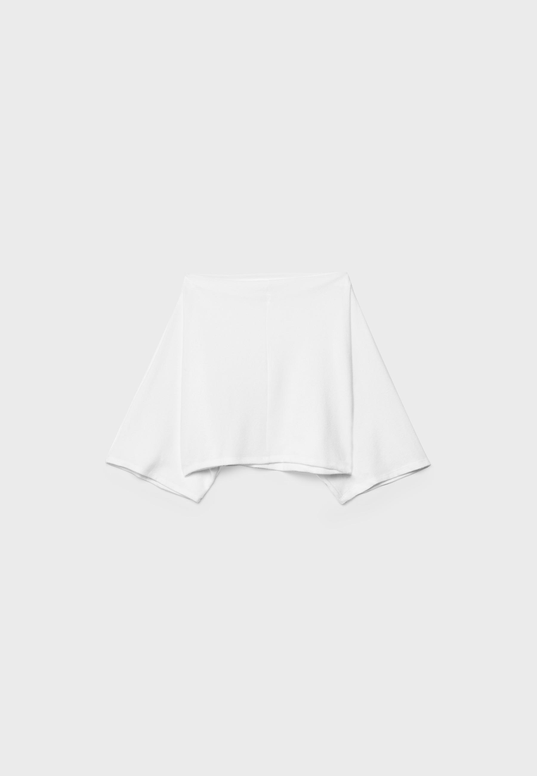 Boat neck cape top — Ecru