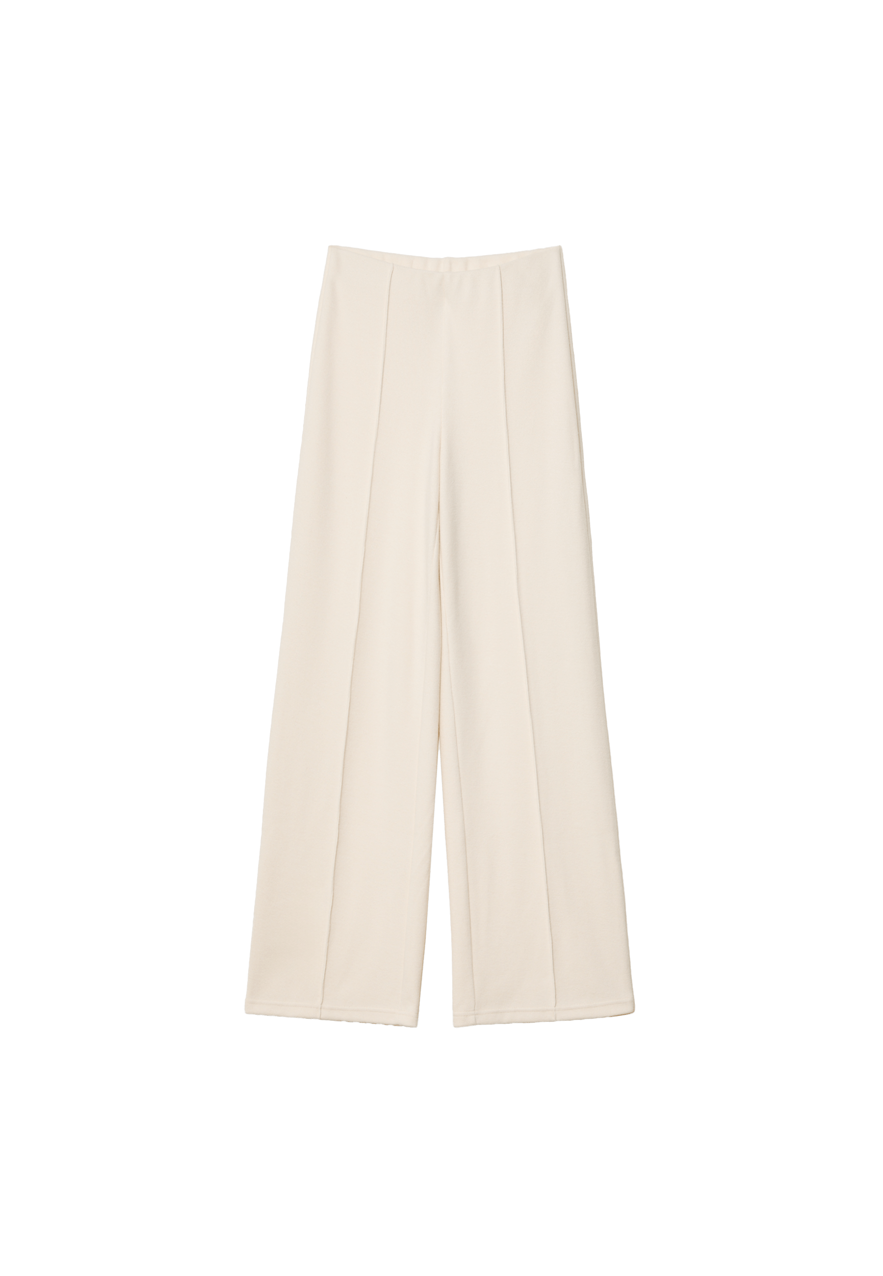 Knit trousers with seam detail — Ecru