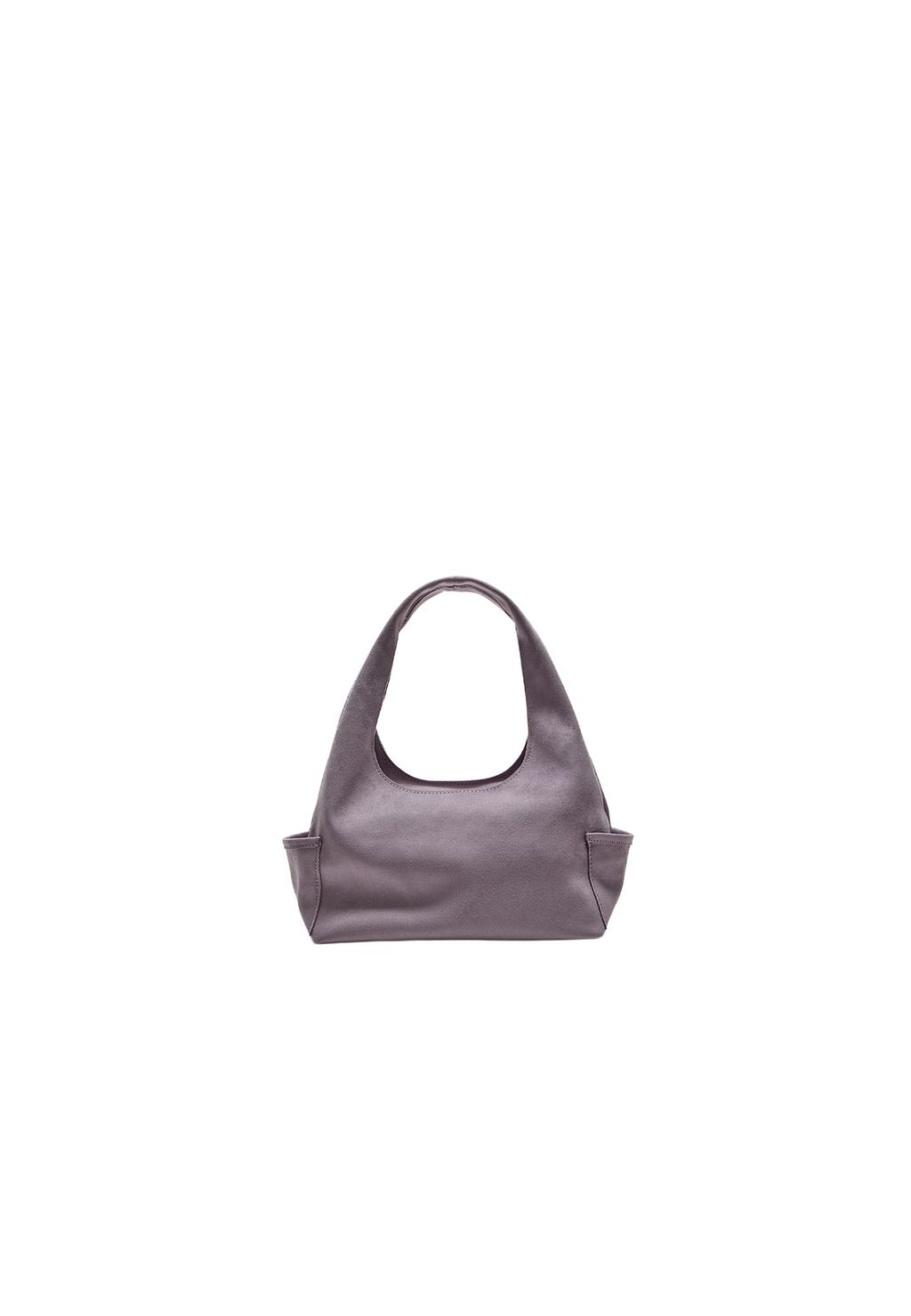 Borsa a spalla con tasche effetto camoscio