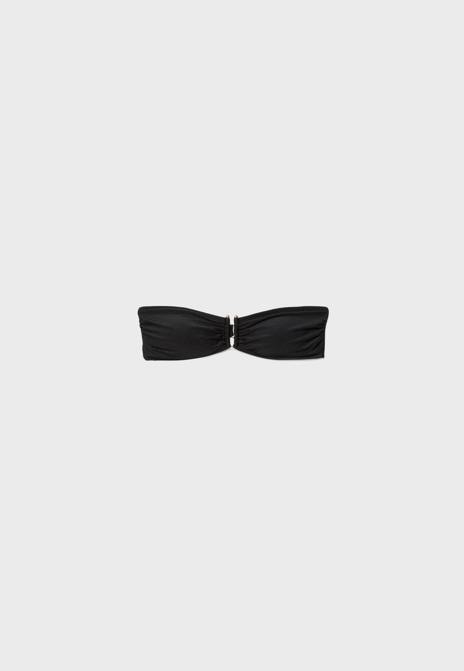 U-neck bandeau bikini top — Black
