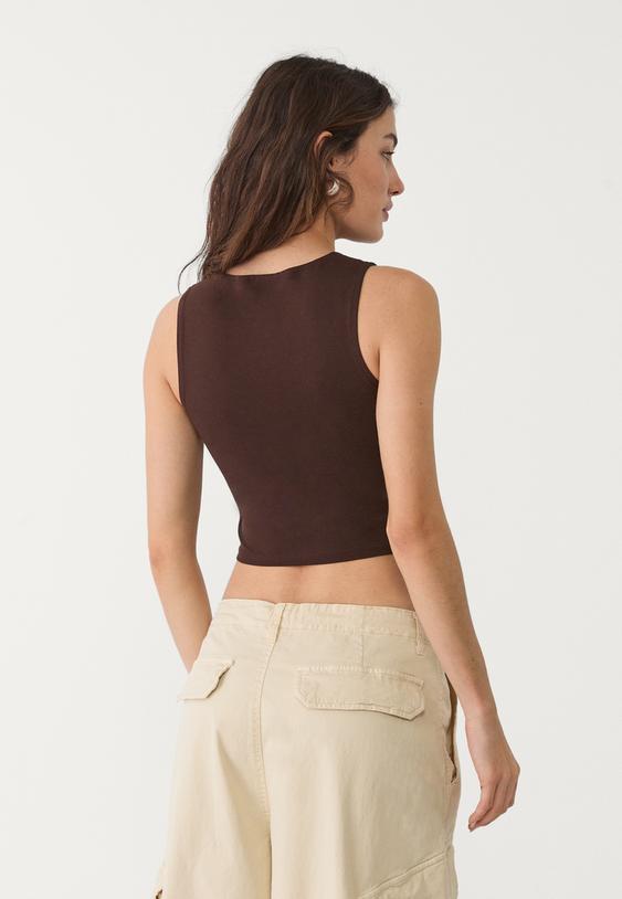 armelloses-baumwolltshirt