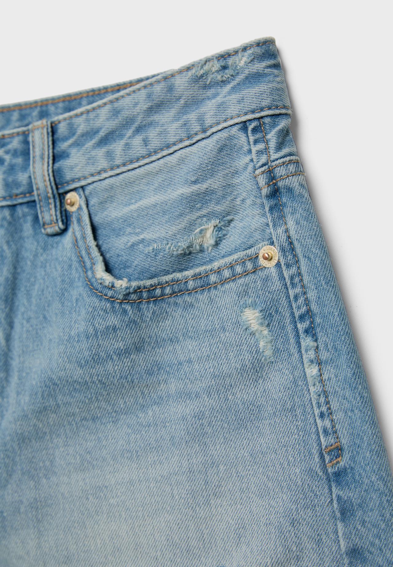 D75 Ripped denim shorts — OVERDYED BLUE DENIM